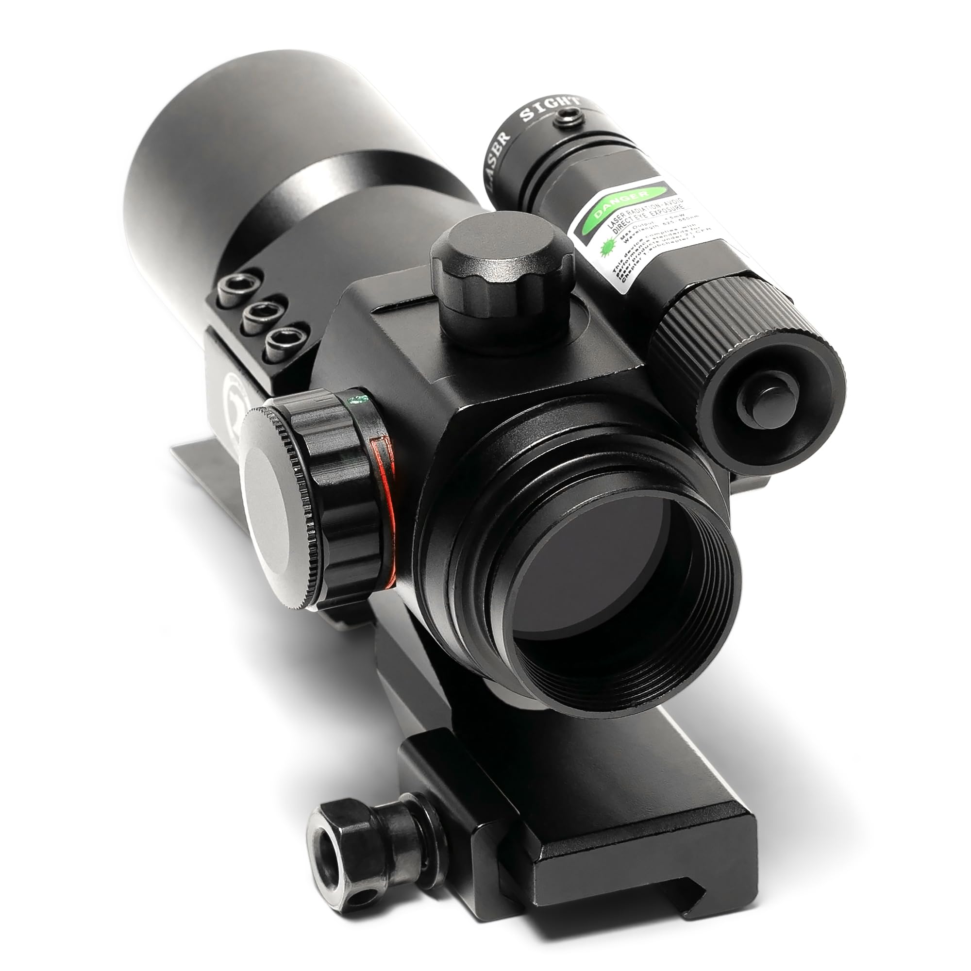 Osprey Global OSP-RD-FO-GL Fiber Optic Red Dot Sight with Green Laser - Compact Rifle Scope with Cantilever Mount for Hunting, Tactical Shooting & Outdoor Adventures