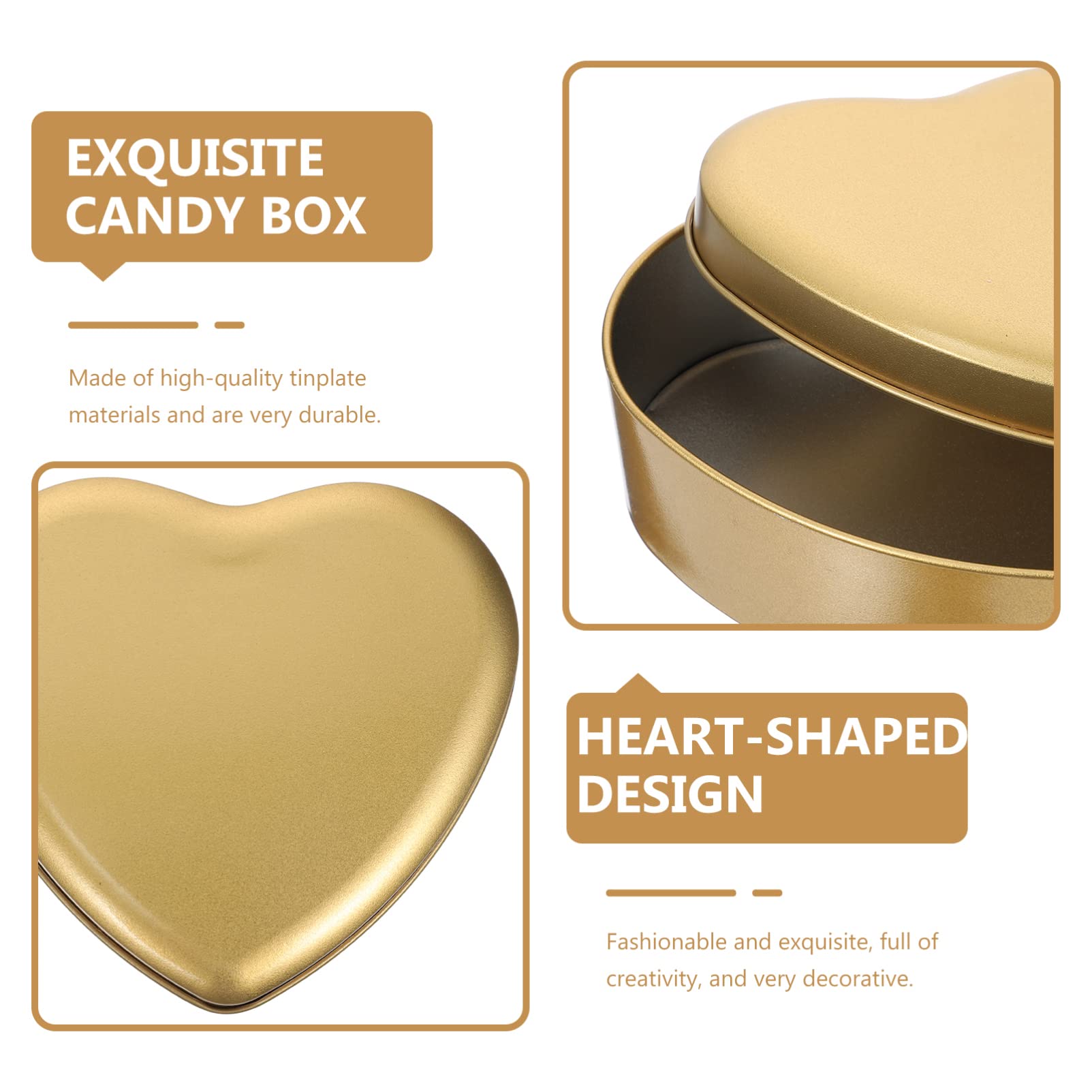 4-Piece Heart Shaped Tin Box Set - Rustic Country Decor Empty Food Storage Jars, Mini Candle Tins for Wedding, Tea, Candy & Home Decor - Perfect for Rustic Weddings, Gift Packaging and Kitchen Organization