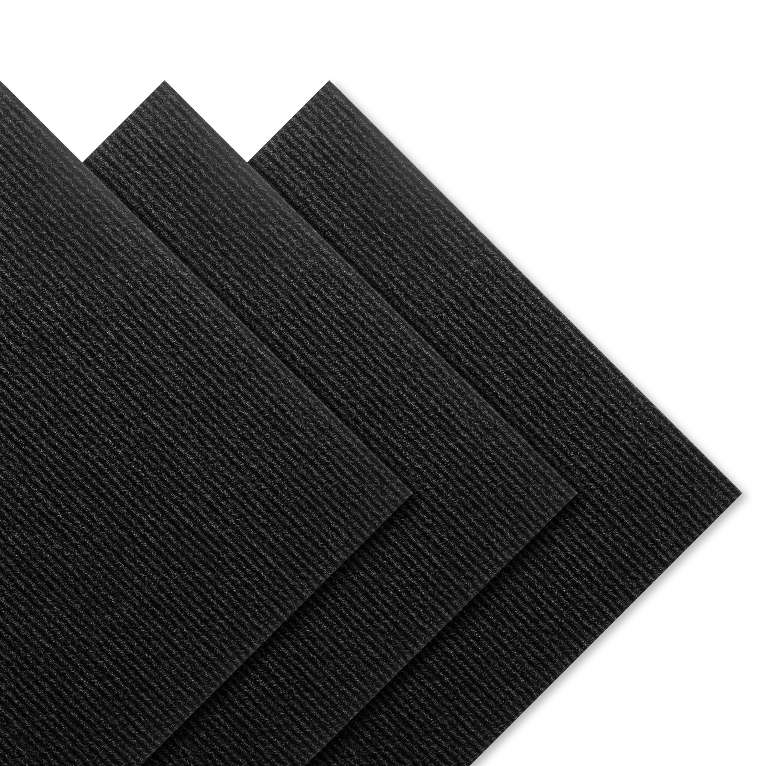 Decotalk Self-Adhesive Black Carpet Tiles 12x12 Inch - 15 Pack Peel and Stick Squares with Padding for Floor, Basement & DIY Home Decor | Easy Installation, Soundproof & Comfortable Flooring Solution for Bedrooms, Offices & Play Areas