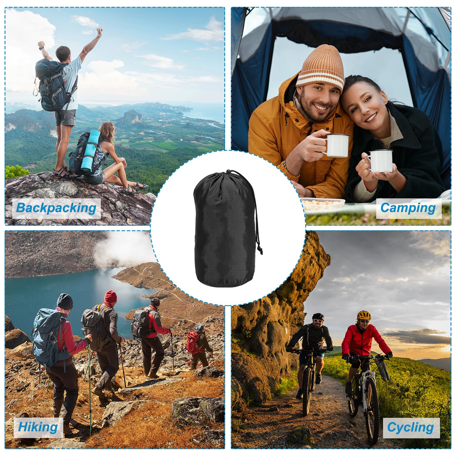 **PATIKIL Waterproof Stuff Sack - Portable Outdoor Storage Bag with Drawstring & Dust Flap - Perfect for Camping, Hiking & Travel Gear Organization**