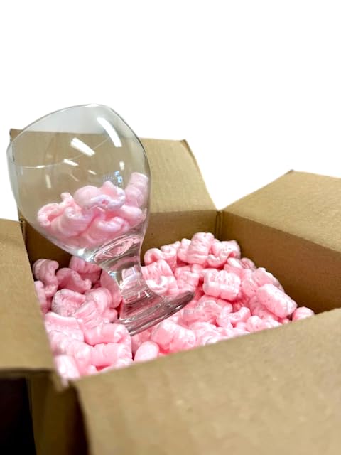 Bubblefast 21 cu. ft. (135 Gallons) Pink Anti-Static Packing Peanuts - 6 Bags (3.5 cu. ft Each) for Shipping, Moving & E-Commerce Packaging - Protects Fragile Items During Transport
