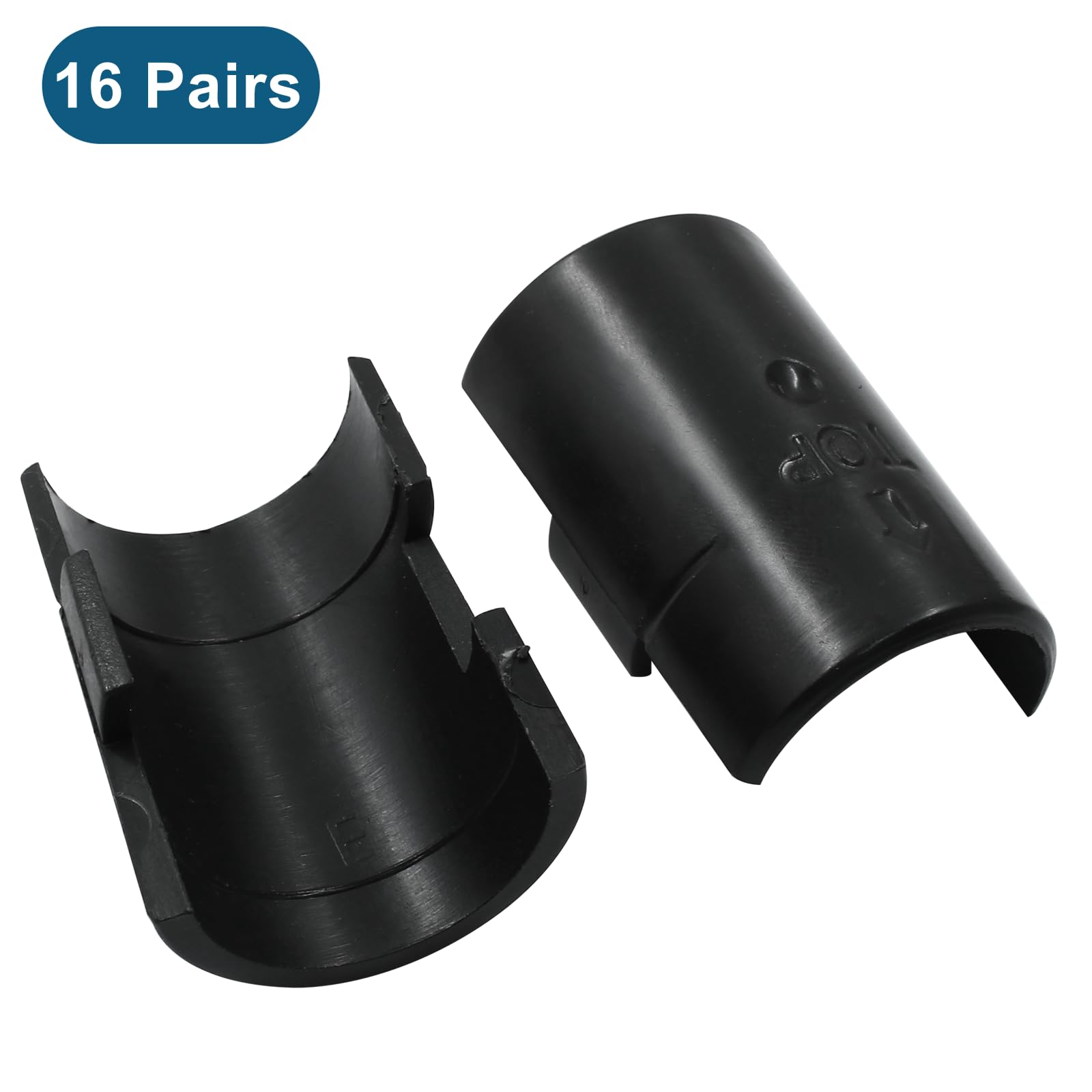 32Pcs (16 Pairs) 1-Inch Wire Shelf Clips - Heavy Duty Plastic Shelf Lock Clips for Wire Shelving Systems - Black Wire Shelf Clips Replacement - Perfect for Kitchen Pantry, Garage Storage & Closet Organization