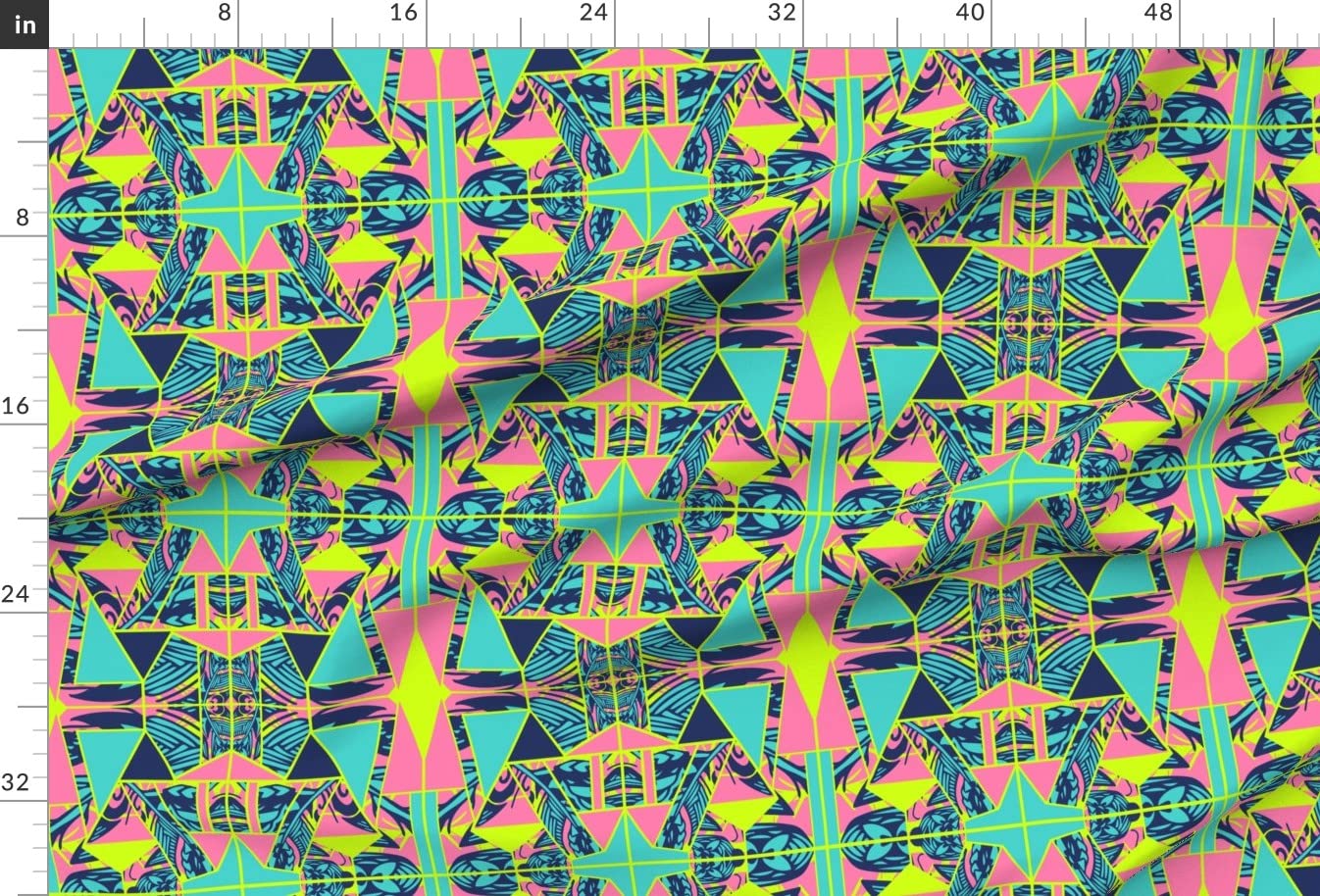 Tropical Geometric Lime Aqua Printed Minky Fabric by The Yard - Soft Plush Fabric for Sewing Baby Blankets, Quilt Backing & DIY Plush Toys - Perfect for Nursery Decor, Craft Projects & Home Accessories