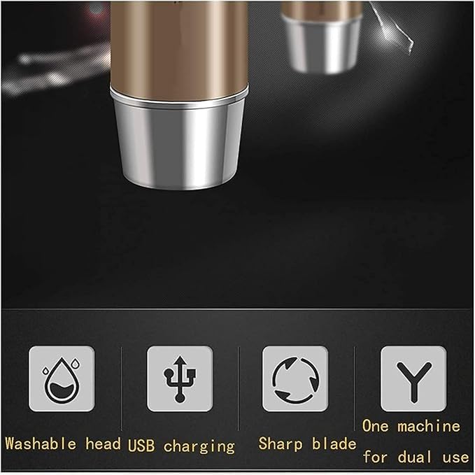 Best USB Rechargeable Ear & Nose Hair Trimmer for Men & Women - Waterproof Dual Edge Blades for Easy Cleaning - Professional Grooming Tool for Eyebrows, Beards & Body Hair - Perfect for Travel, Home & Salon Use