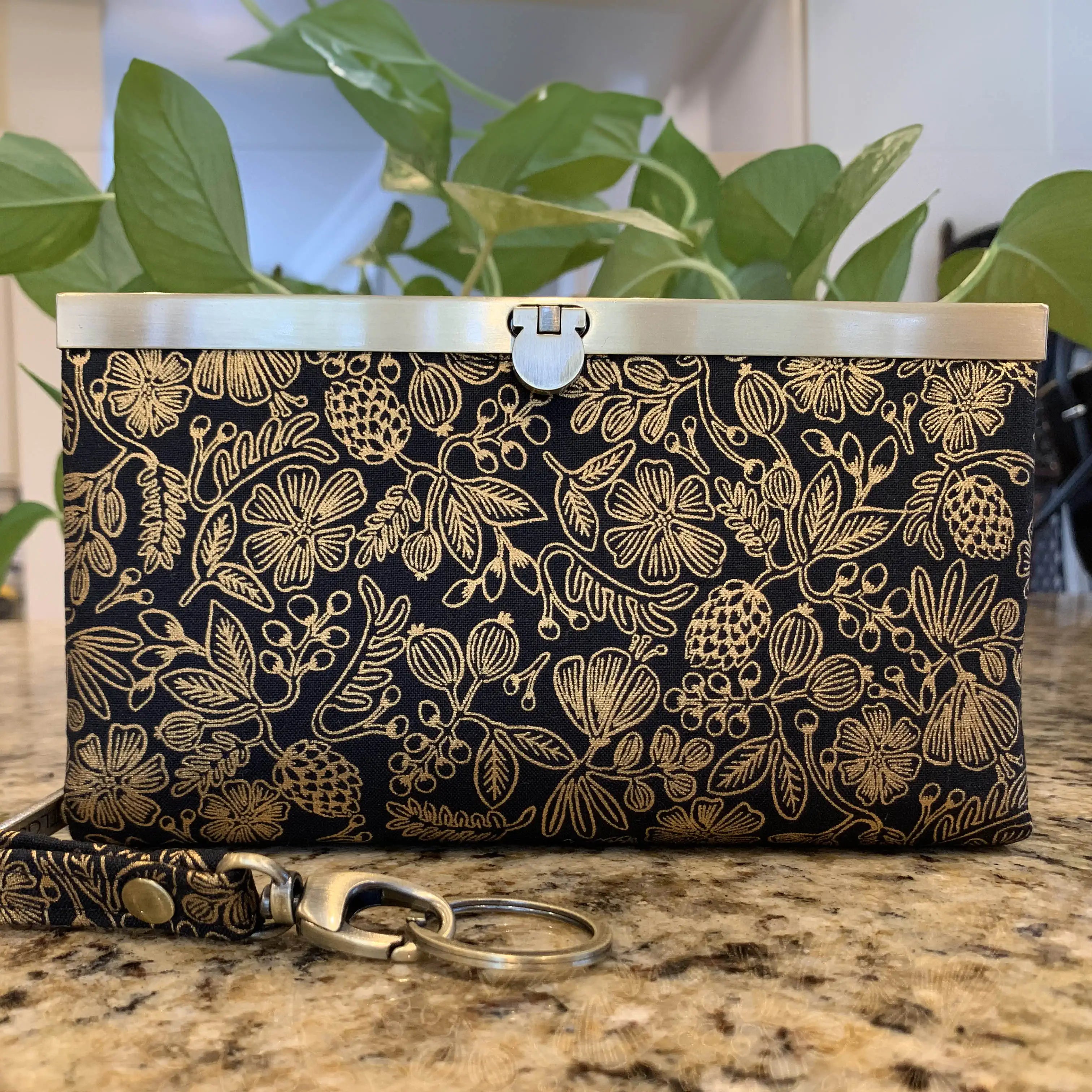 Diva Monochromatic Floral Print Brushed Antique Finish Jewelry Box - Perfect for Home Decor, Gift Giving & Jewelry Storage