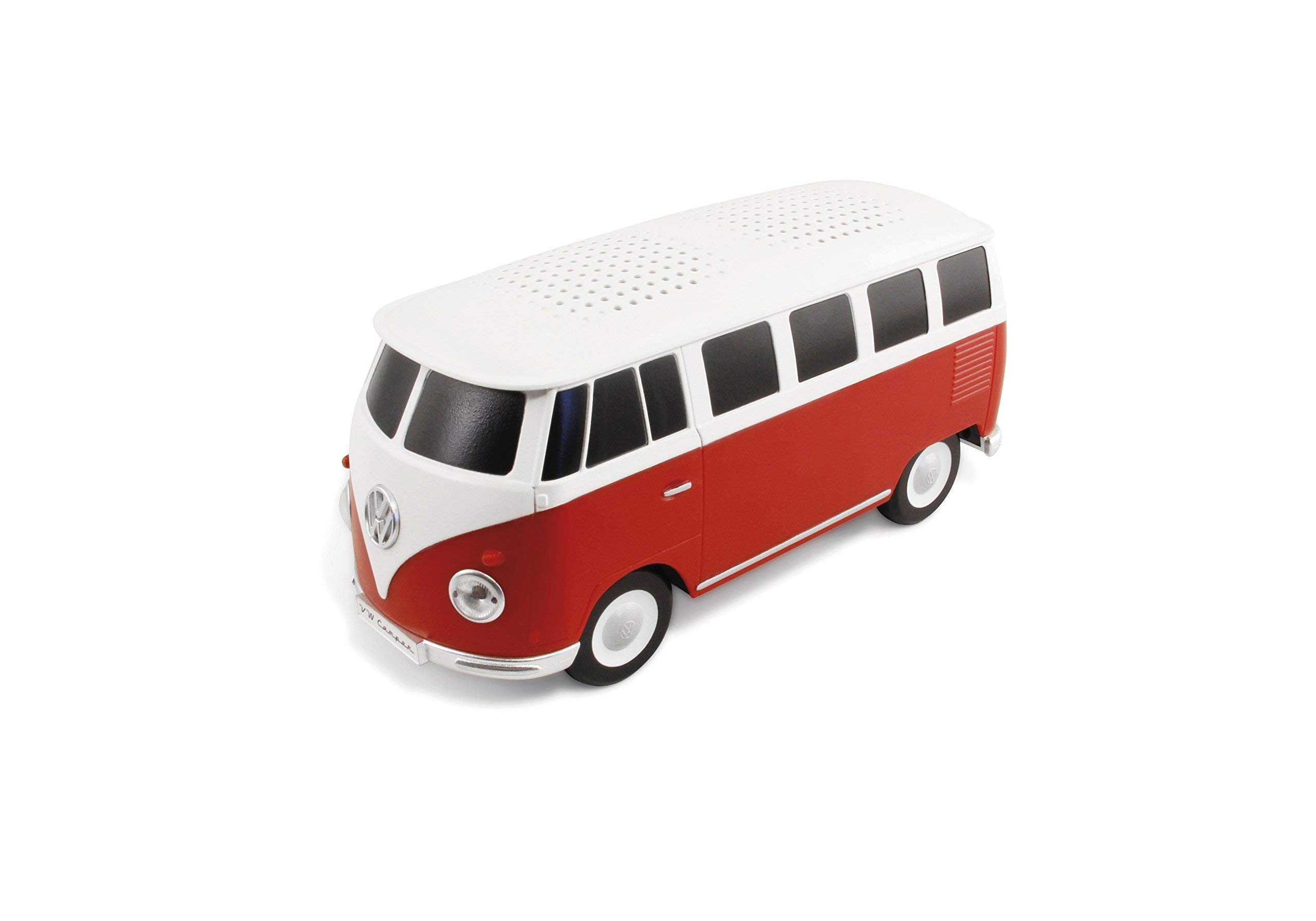 BRISA VW Collection - Volkswagen T1 Bus Bluetooth Speaker Wireless Portable with Rechargeable Battery, Classic Red Campervan (1:20 Scale) - Perfect for Road Trips, Camping & Vintage Car Lovers Gift