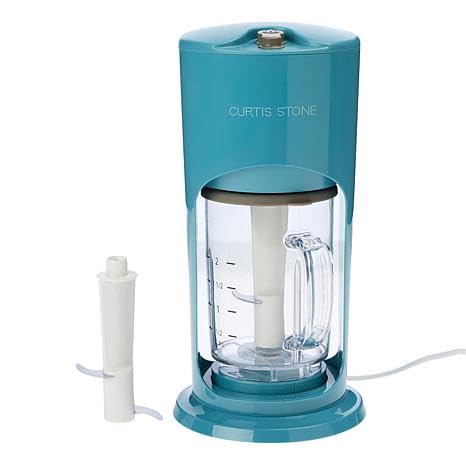 Renewed Curtis Stone Frozen Drink Maker & Food Chopper - 10 Cup Capacity, Turquoise - Perfect for Smoothies, Margaritas & Food Prep at Home Parties