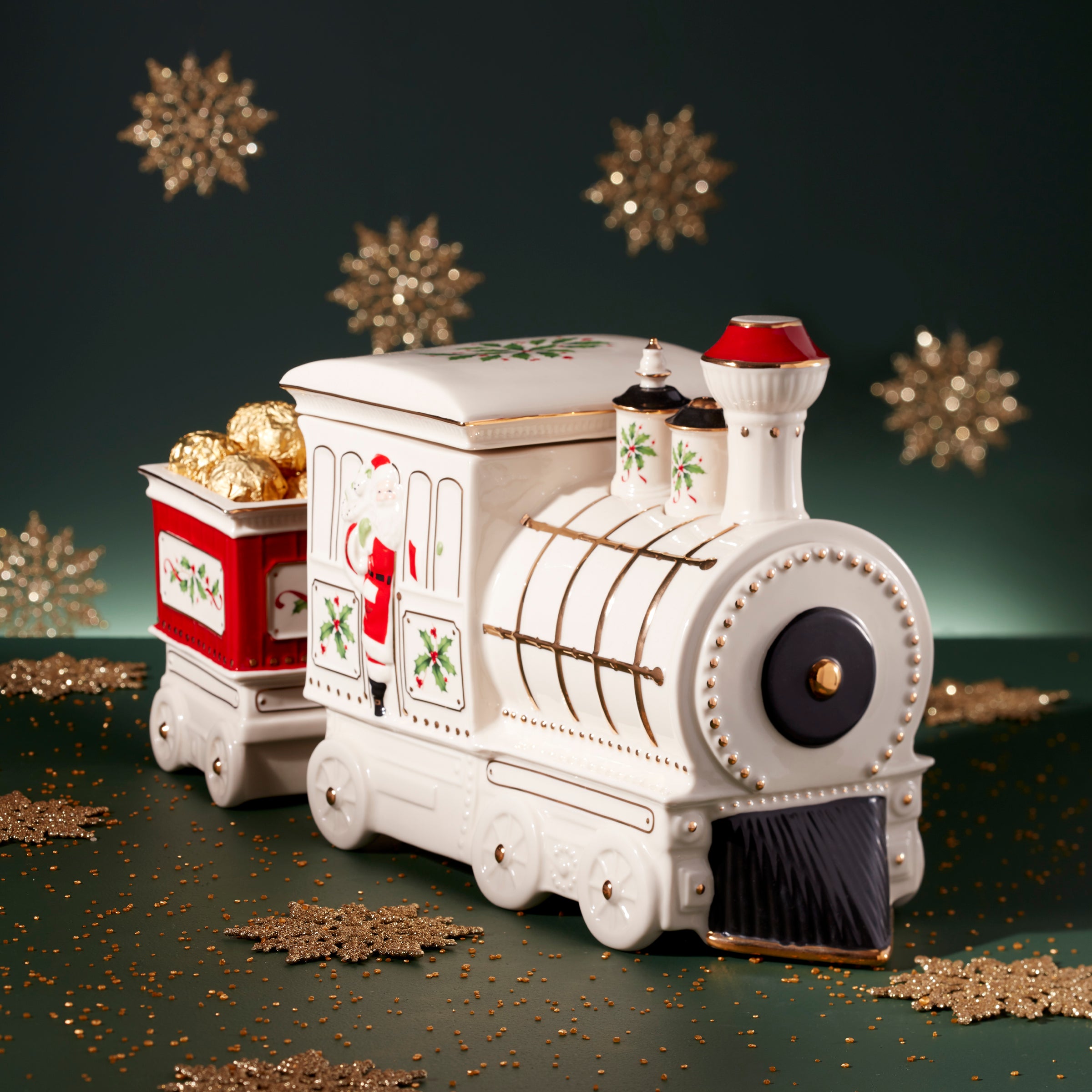 5-Piece Holiday Train Serving Set - Perfect for Christmas Dinner, Party Platters & Festive Gatherings