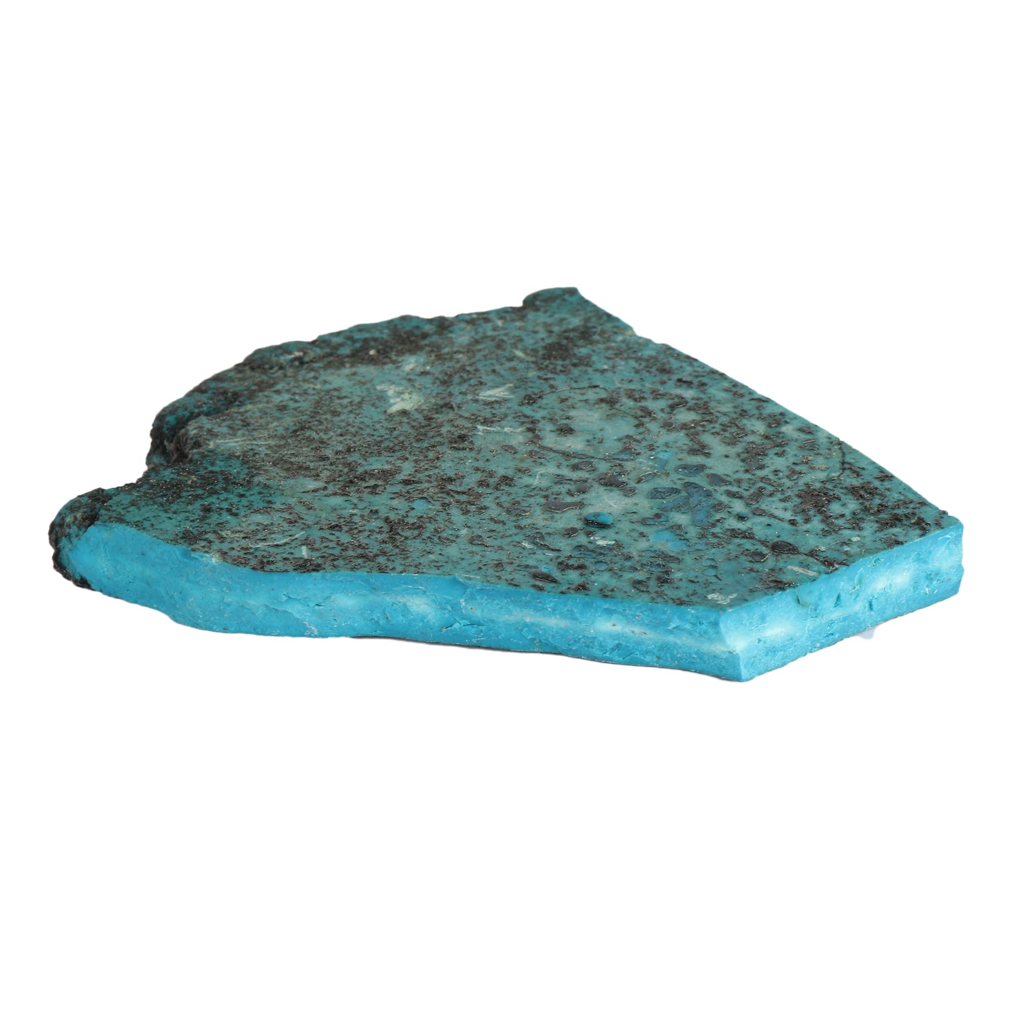 Natural Blue Turquoise Slab - 98.00 Carat Gemstone for Jewelry Making | REAL-GEMS Premium Crystals & Stones | DIY Necklace, Ring & Bracelet Crafting for Men & Women | Healing Crystal & Fashion Accessory Design