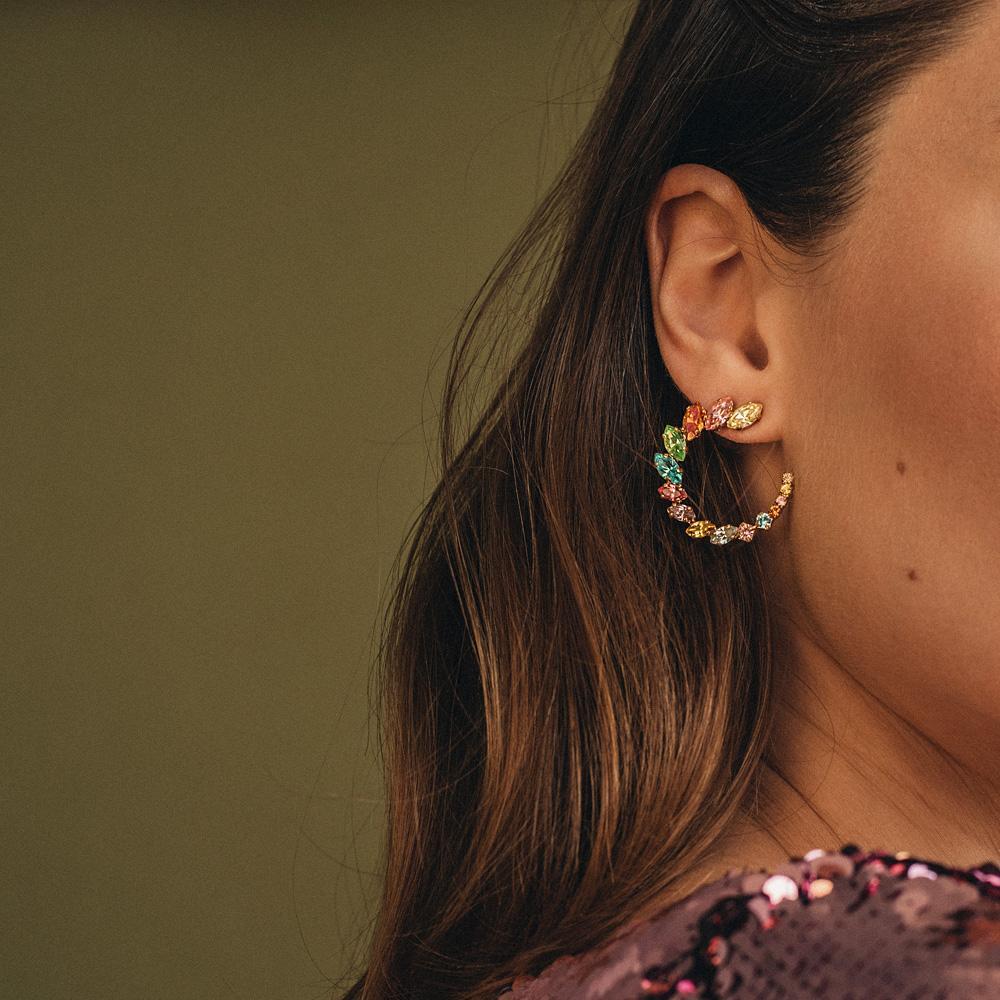 Angie Earrings - Rainbow Color Stud Earrings for Women | Perfect for Parties, Gifts & Everyday Wear