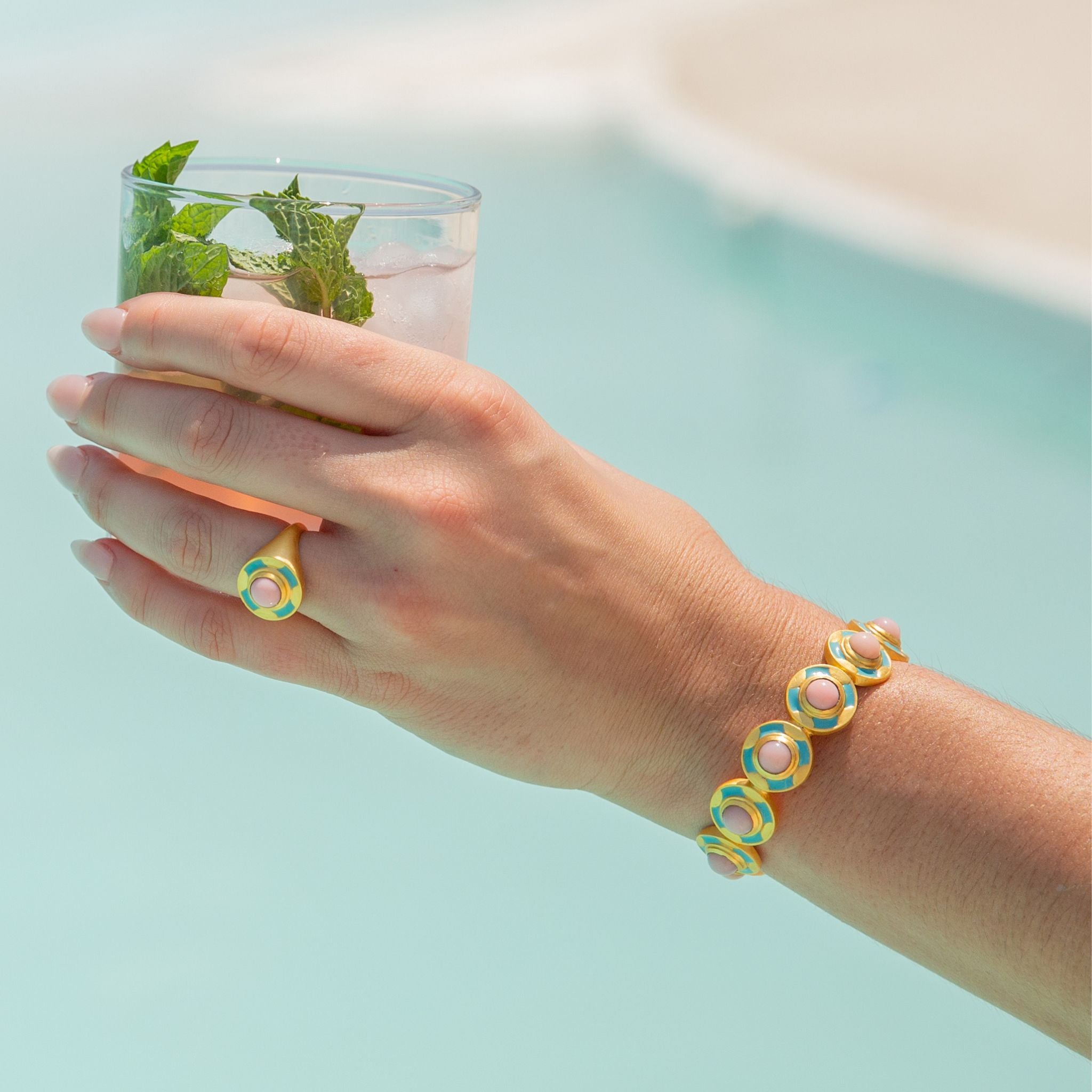 Venice Pink Opal Cuff Bracelet – Elegant Handmade Boho Jewelry for Women, Gift for Her | Perfect for Weddings, Parties & Everyday Wear