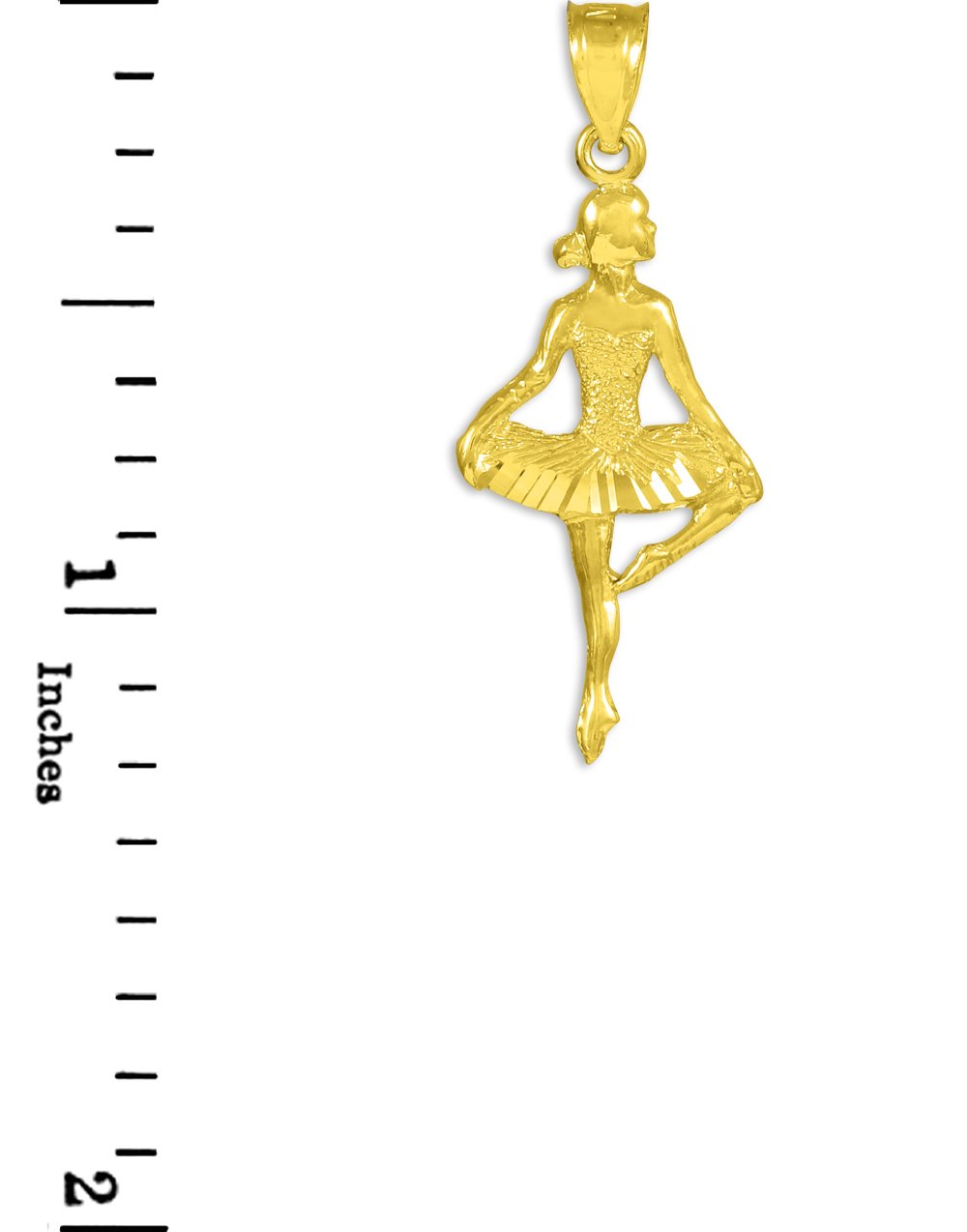 10K Yellow Gold Ballet Dancer Charm Pendant Necklace for Women - Elegant Ballet Jewelry Gift for Dancers, Ballerinas & Dance Lovers - Perfect for Performances, Recitals & Special Occasions