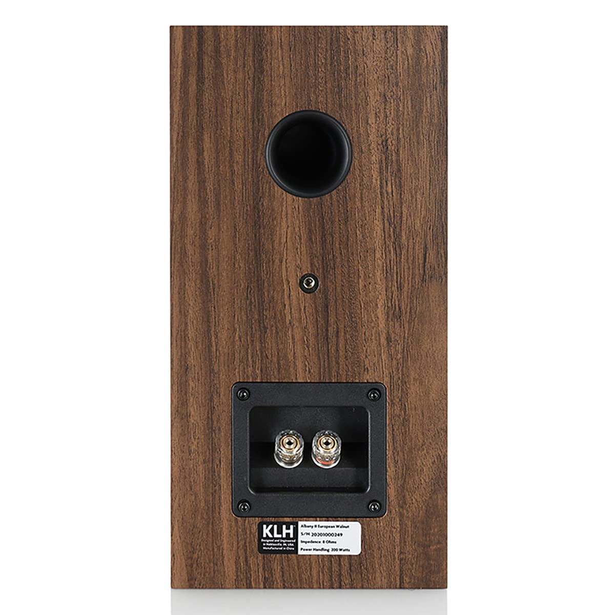 KLH Albany II 2-Way Bookshelf Speakers - Premium Studio Music & High Performance Home Theater | Hi-Res Surround Sound with Deep Bass Port | Detachable Magnetic Grille | European Walnut Finish (Pair) - Ideal for Living Room, Bedroom & Home Office