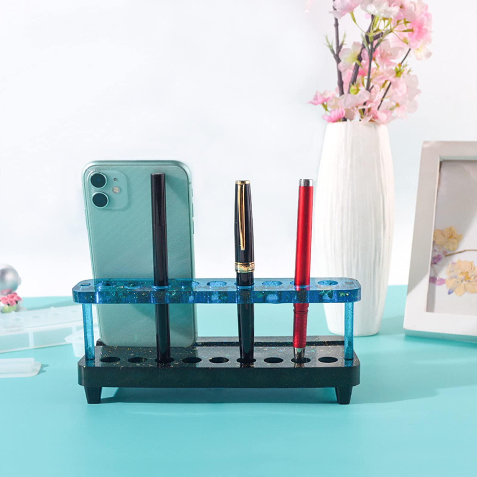Premium Silicone Resin Molds for DIY Crafting - Pen Holder, Phone Stand & Pencil Holder Molds for Epoxy Resin Casting | Perfect for Handmade Gifts, Home Decor & Office Organization
