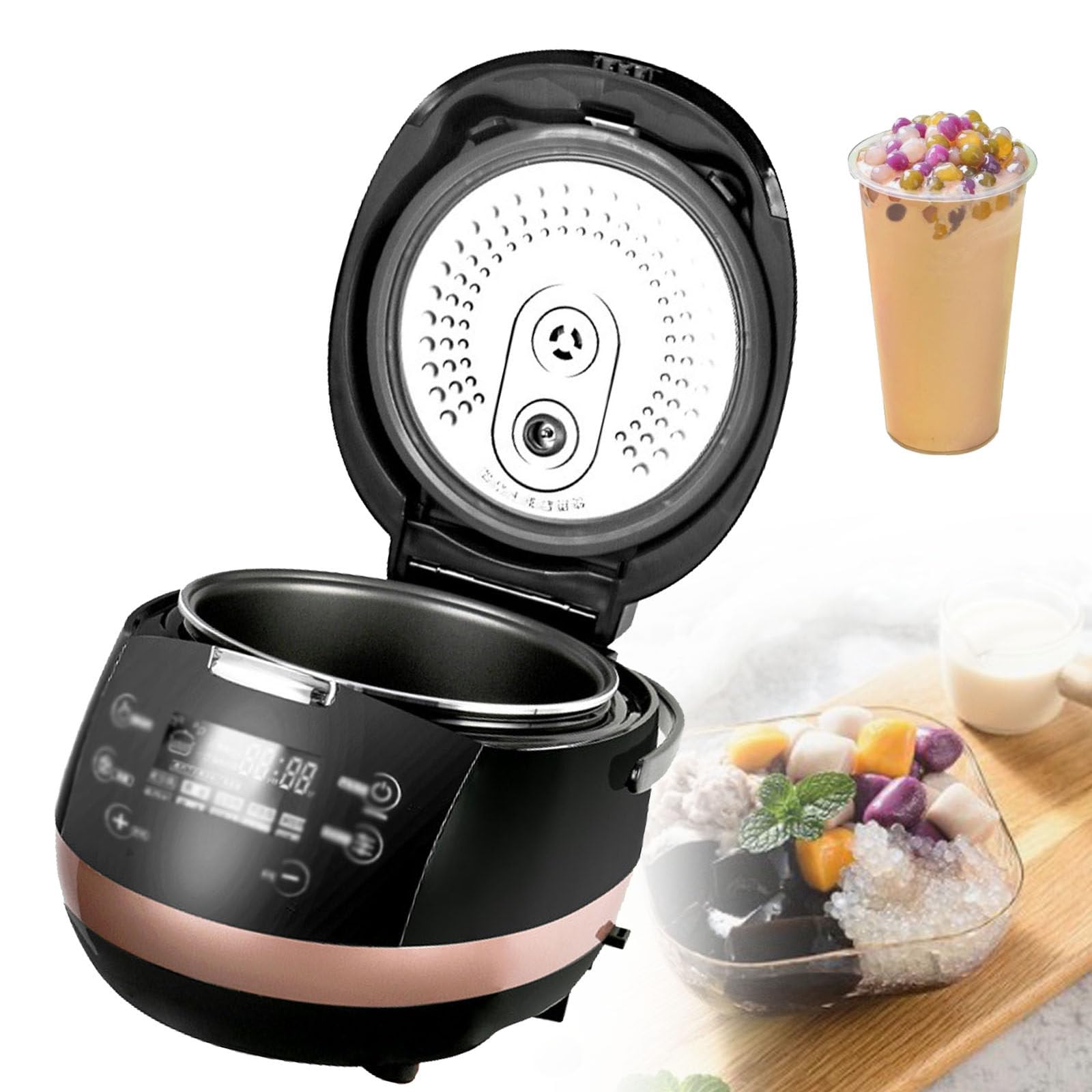 Commercial 5L Fully Automatic Pearl Pot with Touchscreen - Non-Stick Bubble Tea Maker for Tapioca Pearls, Boba, Milk Tea - Perfect for Tea Shops, Cafes & Home Use (220V)