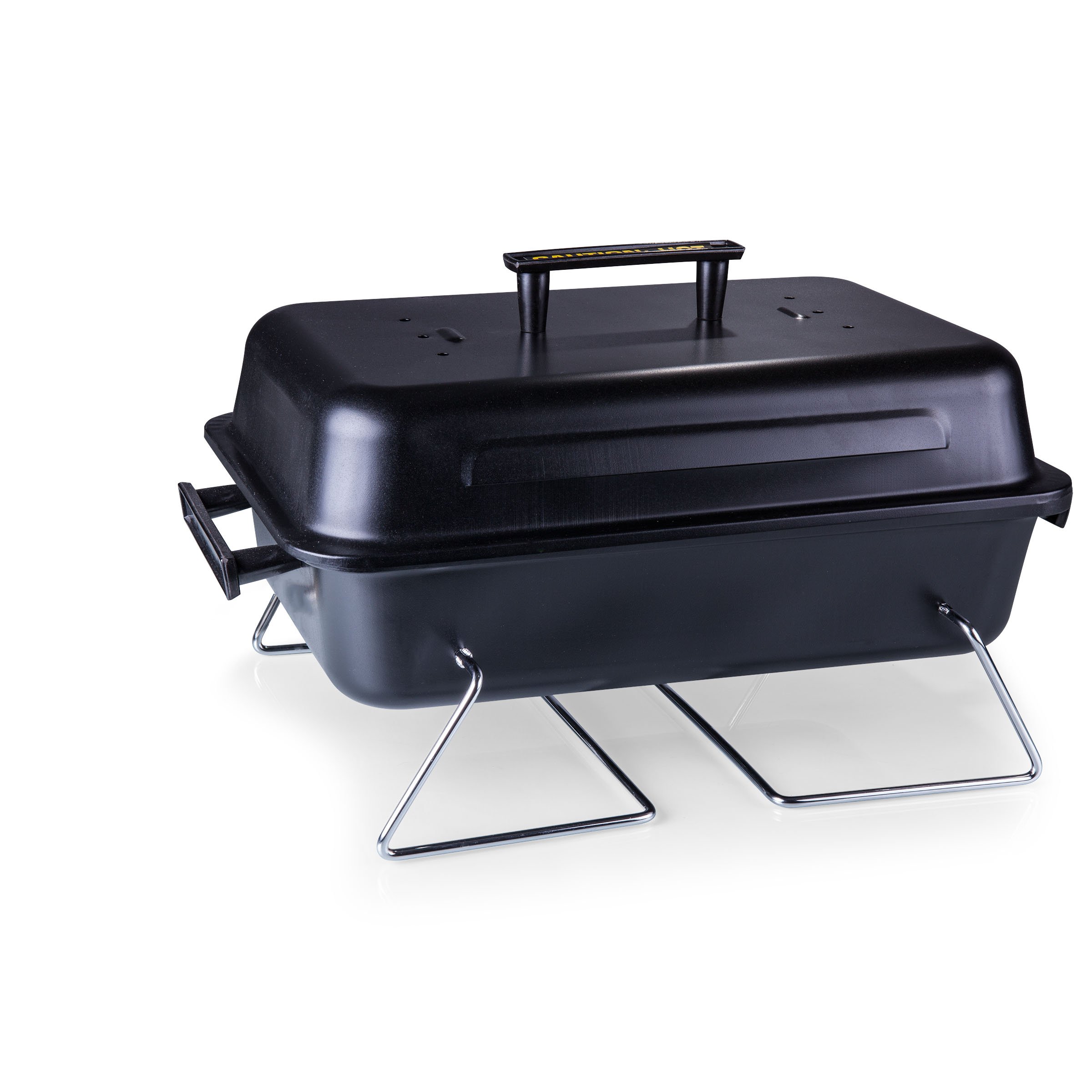 ONIVA - Picnic Time Brand Buccaneer Portable Charcoal Grill & Cooler Tote Combo (Black with Gray Accents) - Perfect for Camping, Beach Outings, and Backyard BBQs
