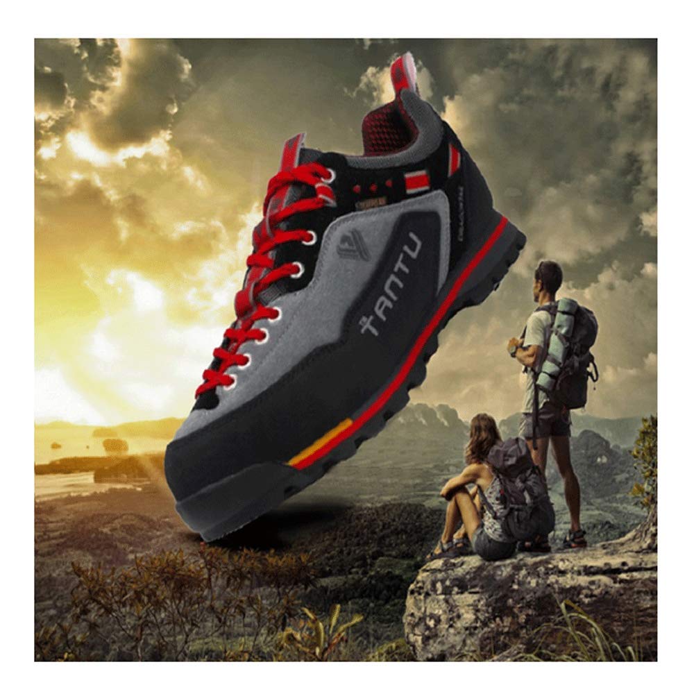 **Waterproof Hiking Boots for Men - FACAI Outdoor Trekking & Mountain Climbing Shoes, Non-Slip Hunting Sneakers (Red, Size 42) - Ideal for Hiking, Camping & Outdoor Adventures**