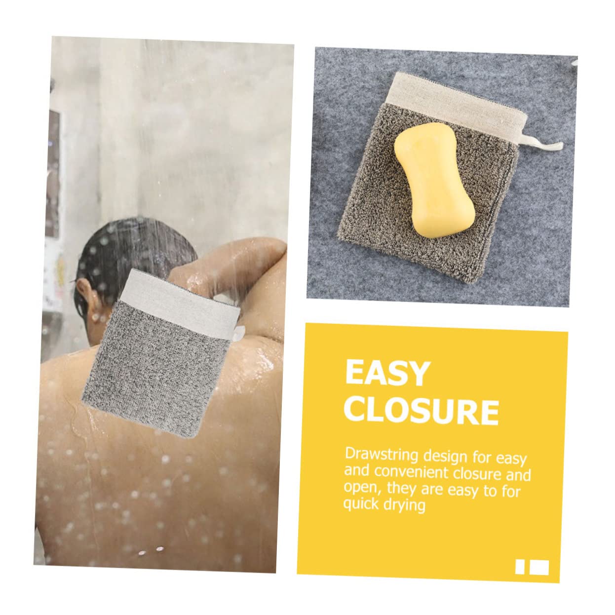 2-Pack Soap Bags with Exfoliating Loofah - Natural Flax Mesh Foaming Net for Shower & Bath - Gentle Exfoliating Mitt & Soap Saver Pouch - Perfect for Storing Soap Bars & Creating Rich Lather - Ideal for Travel, Gym & Eco-Friendly Bathroom Toiletries