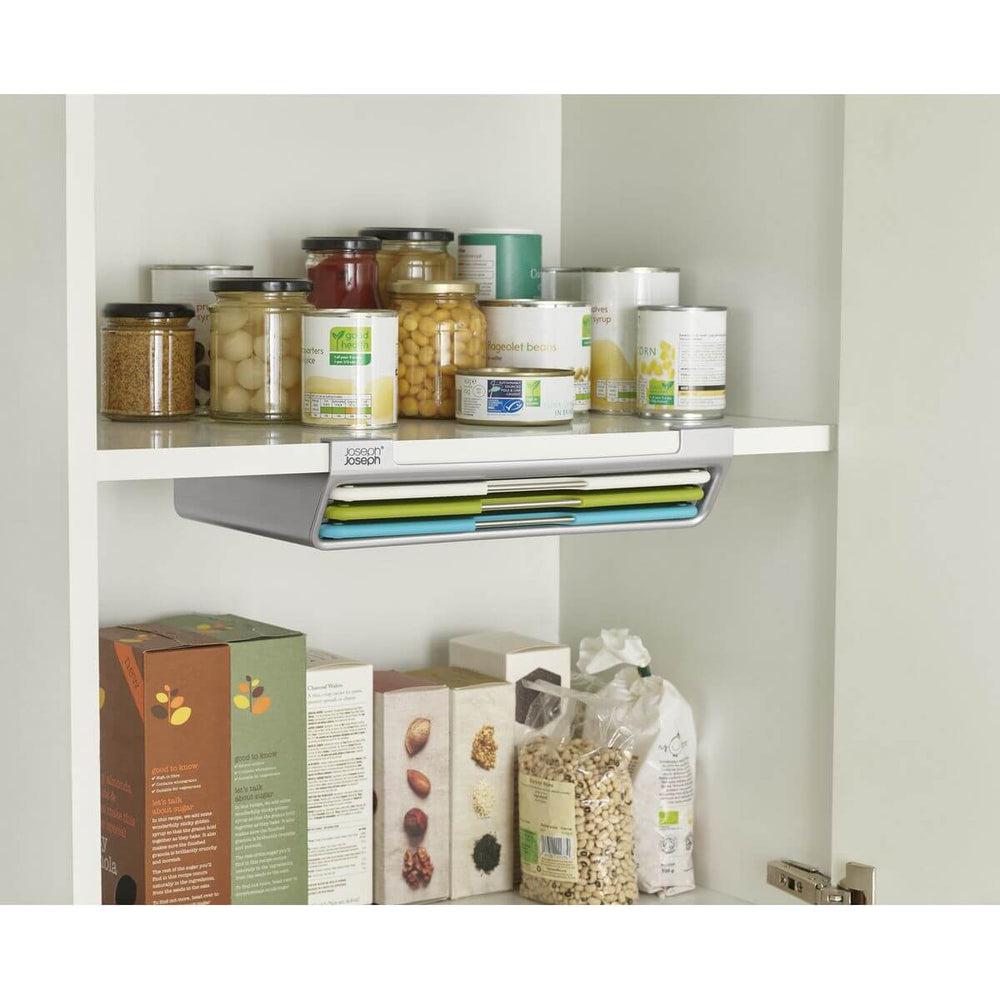 Joseph Joseph Folio Slim 3-Piece Under Shelf Cutting Board Set - Space-Saving Kitchen Organizer for Small Spaces, Perfect for Apartments & RVs