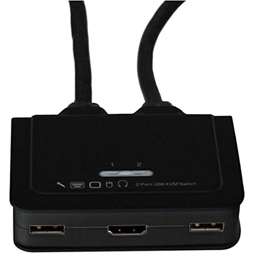 StarTech.com 2 Port USB HDMI KVM Switch with Audio & Remote Control - USB Powered HDMI KVM for Dual Monitor Setup - SV211HDUA Black - Perfect for Home Office, Gaming & IT Workstations