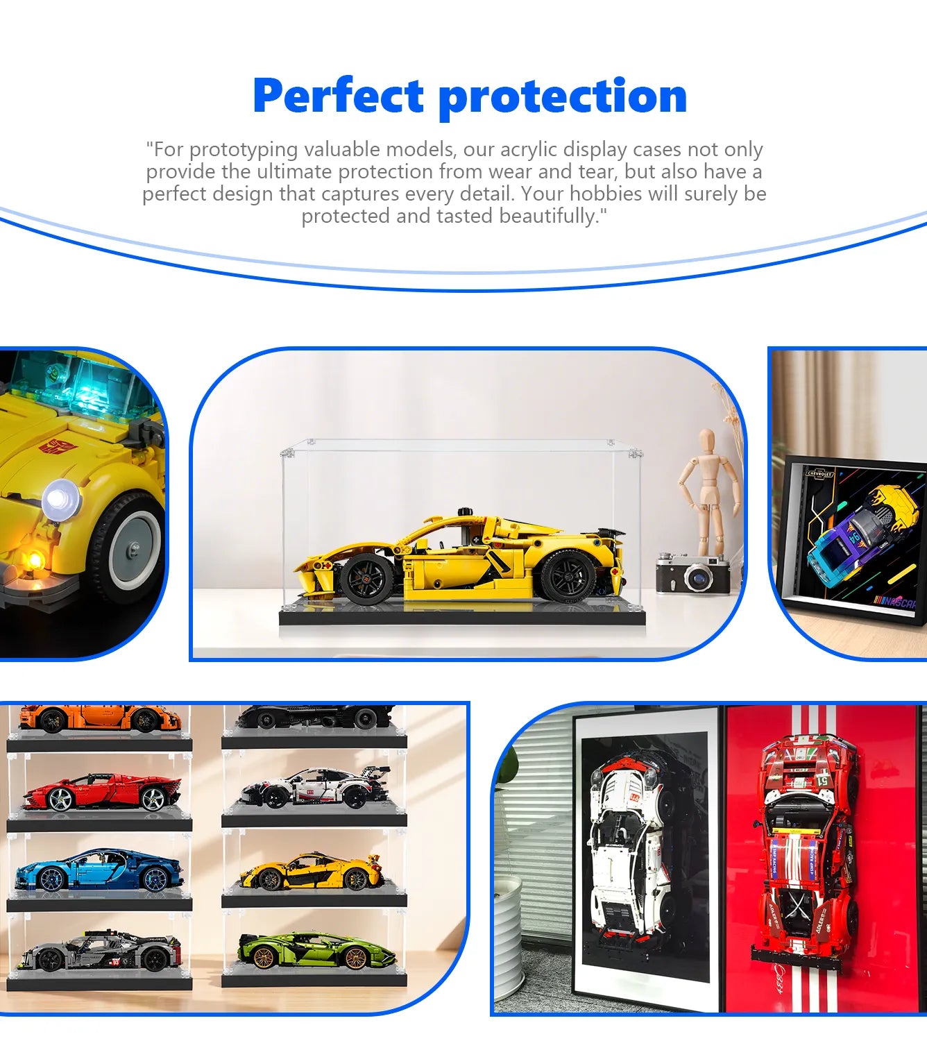 LEGO Technic™ Chevrolet Corvette Stingray 42205 Display Case - Protective Showcase for LEGO Car Models - Perfect for Collectors & Home Decor