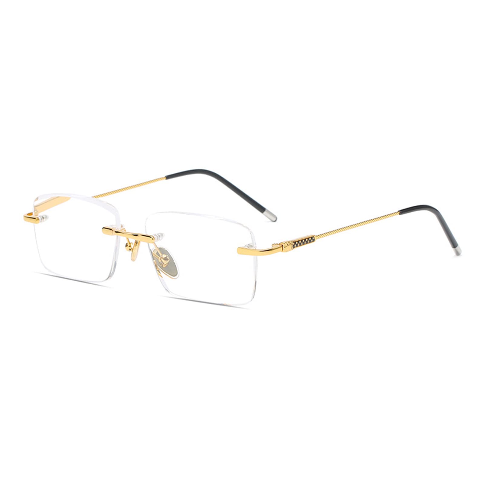 Premium Rimless Crystal Glasses - Scratch & Heat Resistant Eyewear with Case, Microfiber Cloth & Authenticity Card | Perfect for Reading, Computer Use & Fashion Accessories