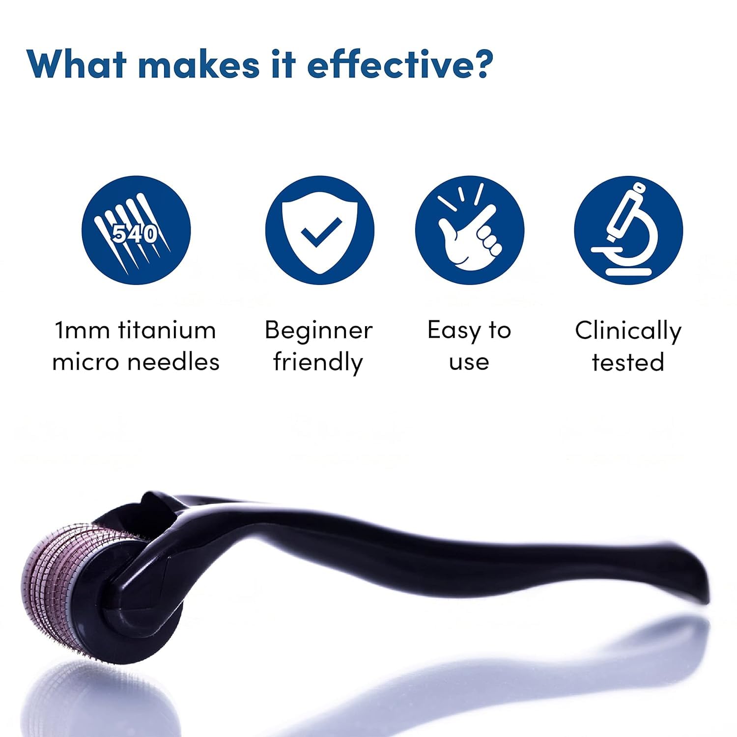 0.5mm SHRUR Derma Roller with 540 Titanium Needles for Hair Growth & Acne Scar Reduction | Stimulates Hair Follicles, Repairs Damaged Hair | Effective Solution for Hair Loss & Thinning | Safe & Painless | Perfect for At-Home Hair Care & Skin Rejuvenation