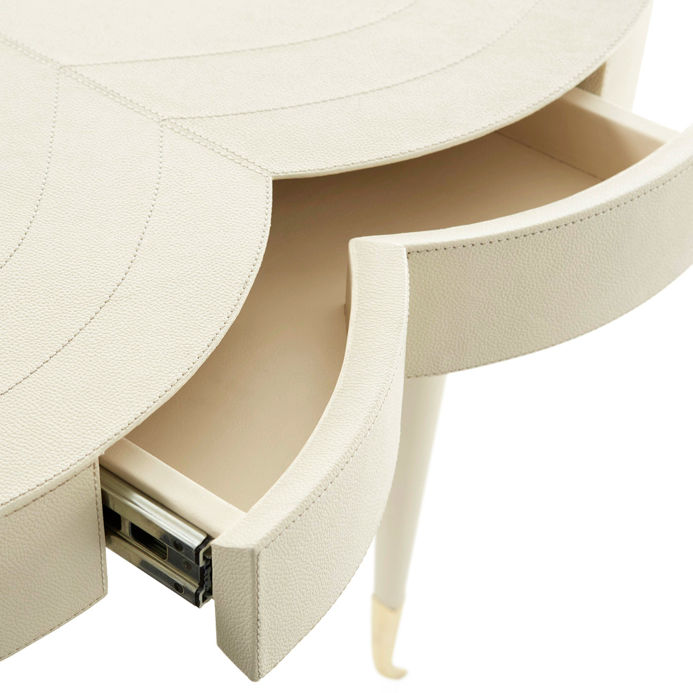 Premium Genuine Leather Trefoil Coffee Table - Modern Living Room Centerpiece for Home & Office Decor