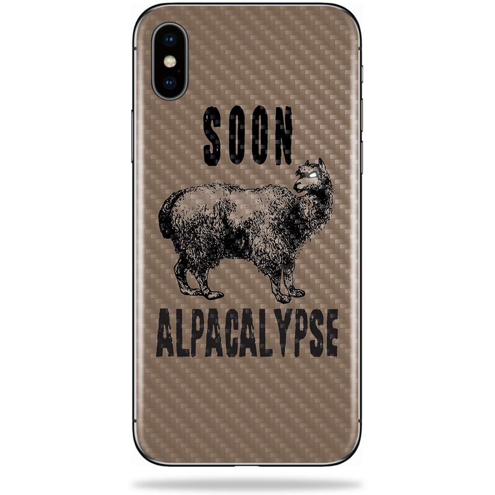Premium Carbon Fiber Skin for Apple iPhone X - Alpacalypse Design | Protective & Durable Textured Cover | Easy to Apply & Remove | Made in USA | Perfect for Daily Use, Travel & Style Protection