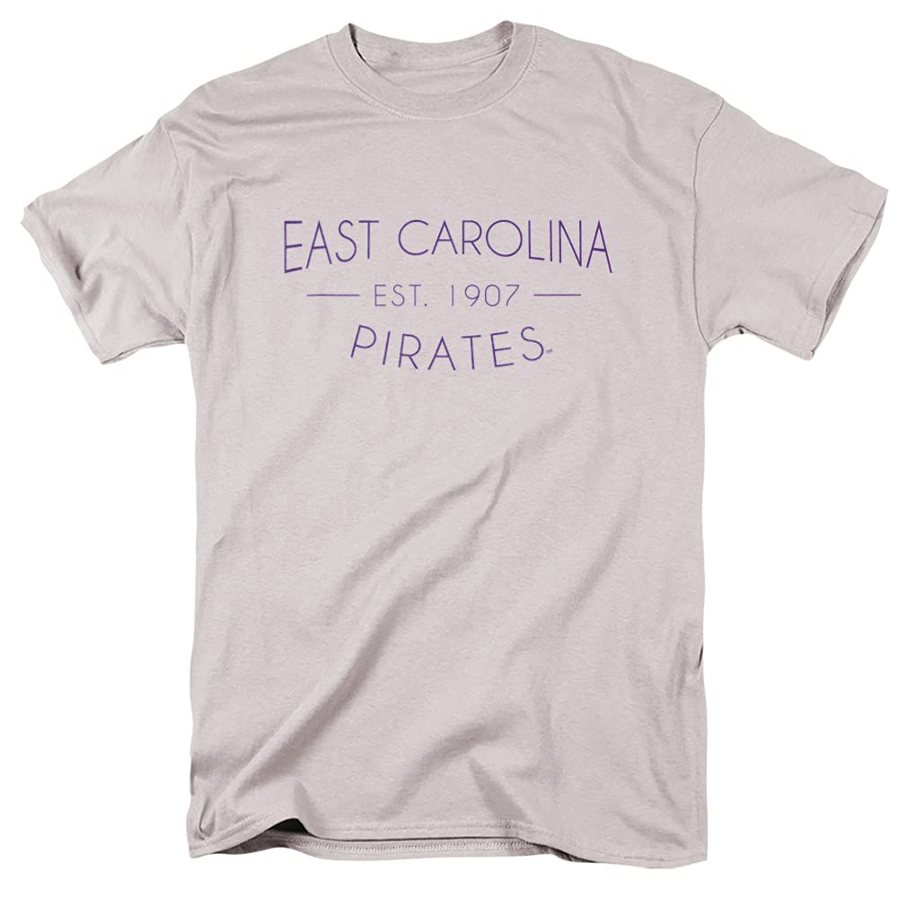 ECU Official Simple Unisex Adult T-Shirt - Silver Color - X-Large Size - Casual Wear, School Spirit, Gift for Alumni & Fans