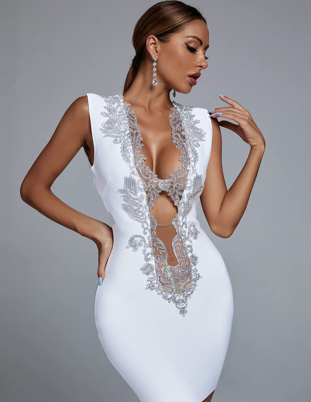 BELLA BARNETT Women's Cut Out Mini Cocktail Dress - Sexy Sleeveless Bodycon Party Dress for Evening, Club, Date Night & Special Occasions