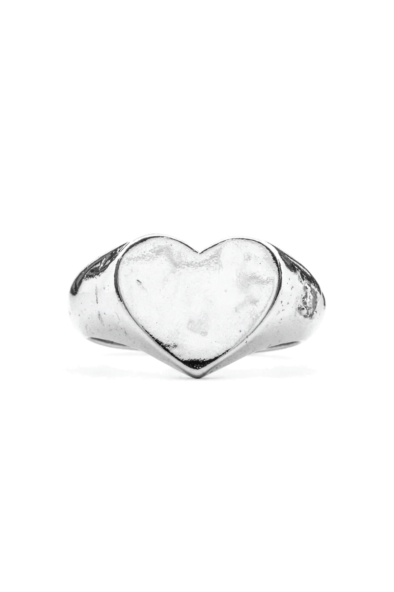 Little Gem Heart Signet Ring with White Sapphire - Elegant Jewelry for Women, Perfect for Gifts, Anniversaries & Special Occasions