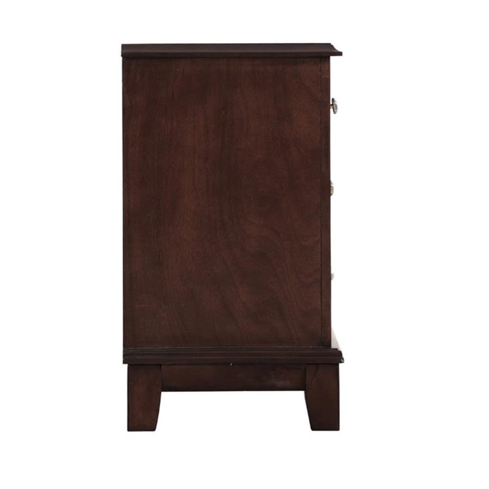 Glory Furniture Ashford 3-Drawer Nightstand in Cappuccino Finish - Perfect for Bedroom Storage & Home Decor
