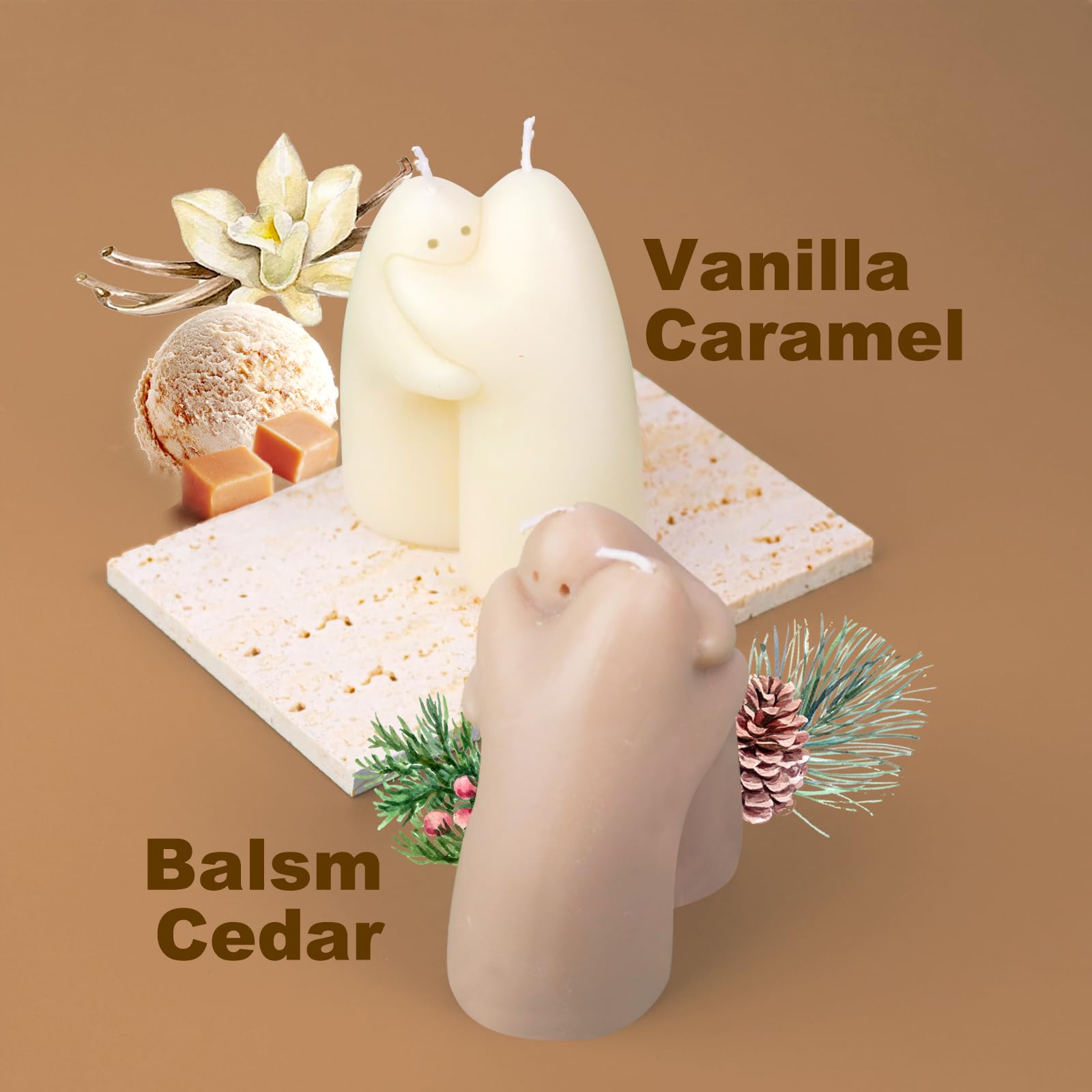Hugging Candles - Unique Gifts for Women, Best Friend, Sister, Mother & Coworker | Thinking of You, Get Well Soon, Cheer Up, Engagement & Wedding Gifts | Perfect for Birthdays, Anniversaries & Special Occasions