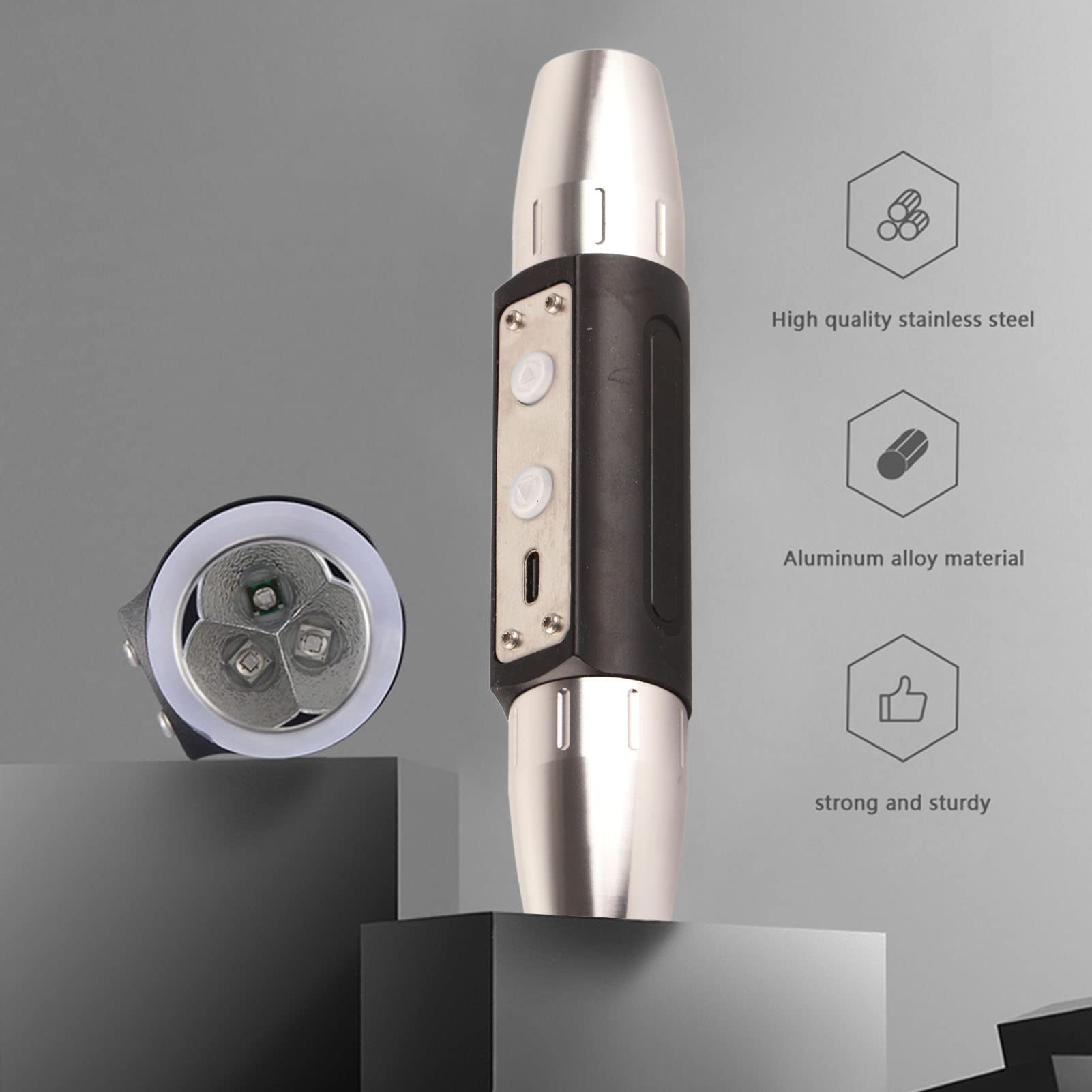 **Premium Crystal Flashlight - Jewelry Torch & Gemstone Tester with 6 Bright LED Lights for Jewelry Appraisal - USB Rechargeable Flashlight for Gems, Jade & Diamonds (Perfect for Jewelers, Collectors & Home Use)**