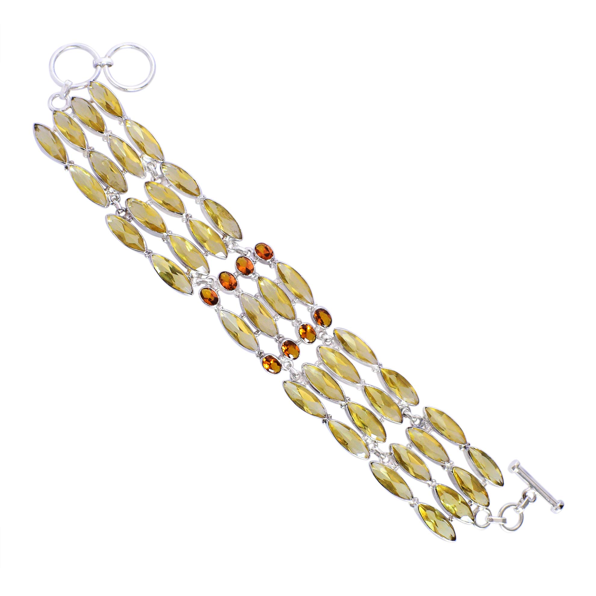 Lemon Quartz Gemstone Bracelet - 925 Sterling Silver Designer Jewelry for Women, Gift for Her, Birthday, Anniversary & Everyday Wear
