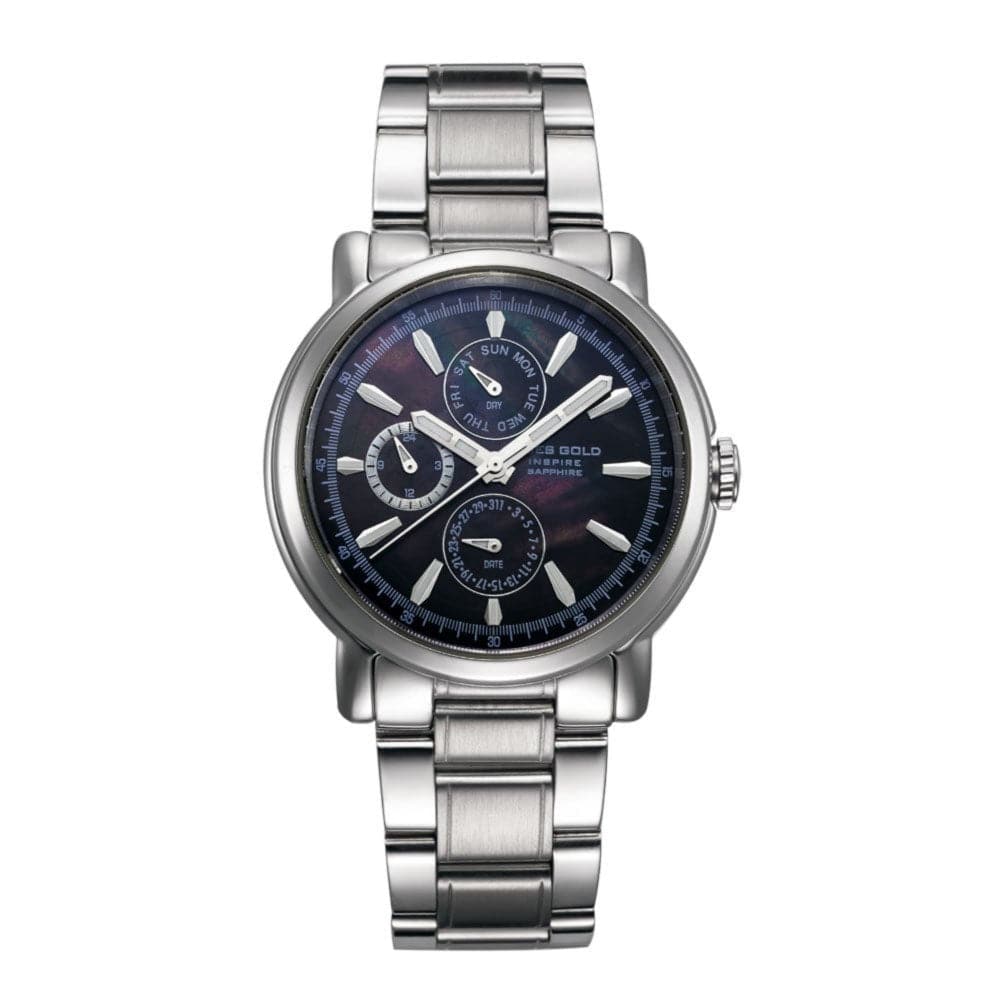 ARIES Gold Chronograph Inspire Contender Silver Stainless Steel Women's Watch B7302-S-BKMOP - Elegant Timepiece for Business, Parties & Special Occasions