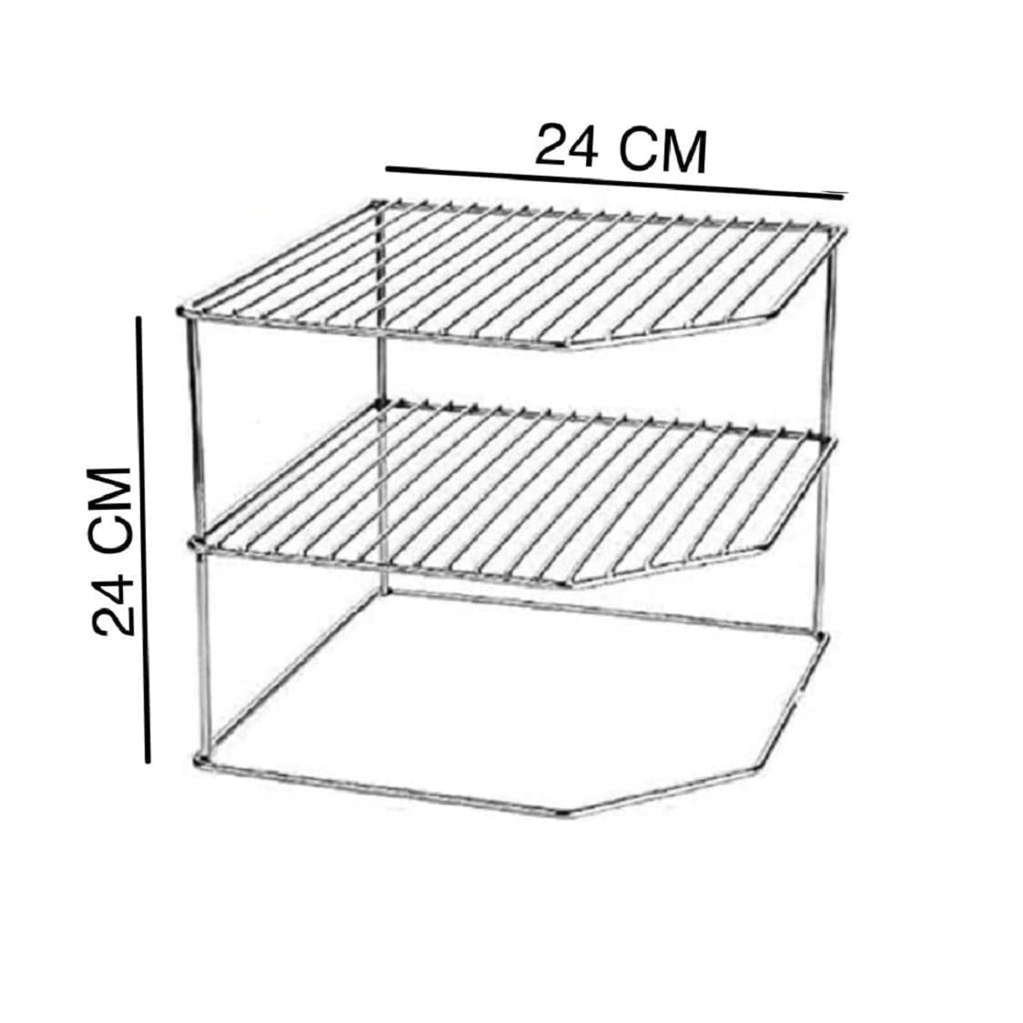 Stainless Steel 3-Tier Corner Shelf Rack for Kitchen - Space Saving Storage Organizer for Dishes, Plates, Bowls & Cups | Perfect for Small Kitchens, Countertops, Pantry & Bathroom Organization
