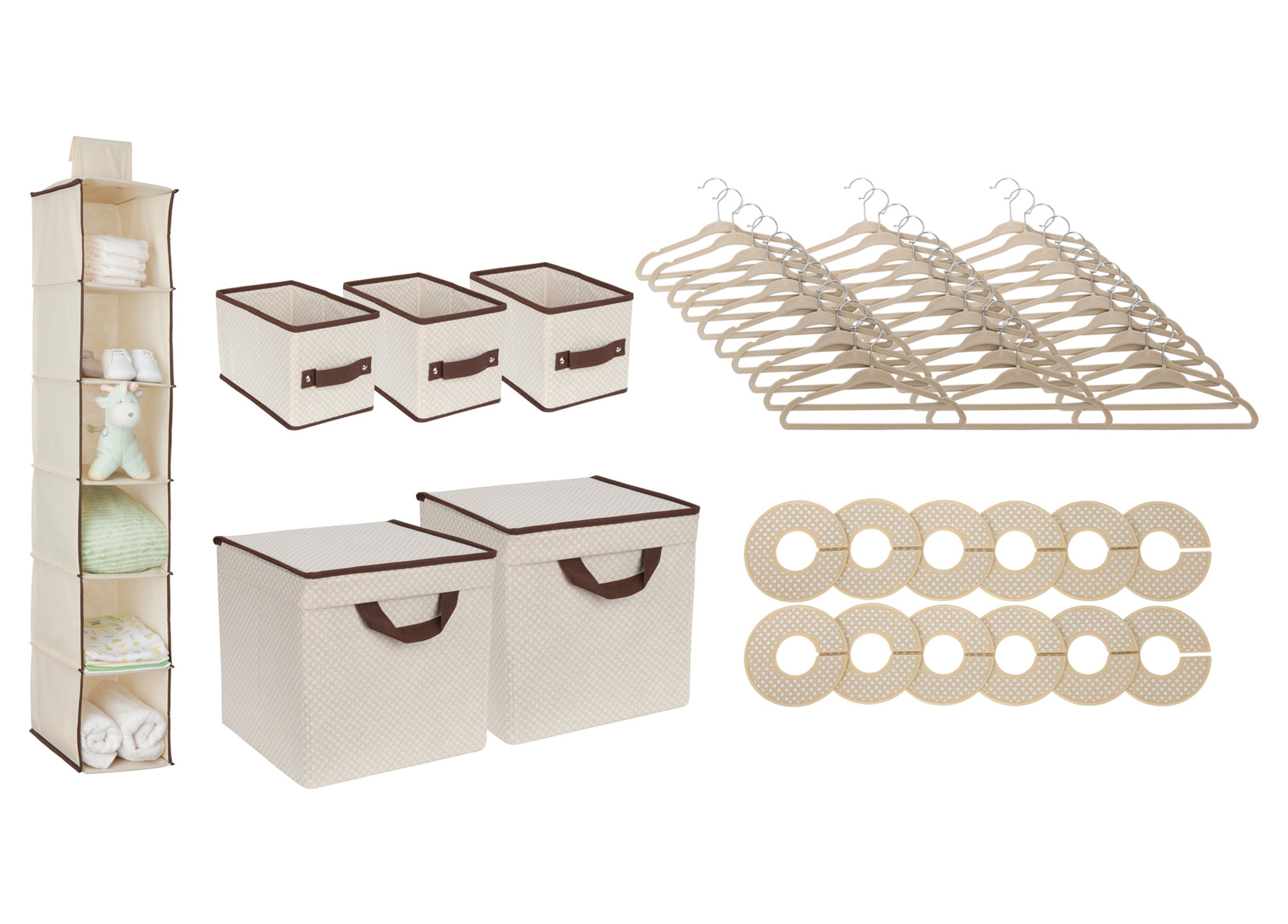 48-Piece Nursery Storage Organizer Set - Baby Clothes, Toys & Essentials Organizer for Nursery, Closet & Playroom Organization