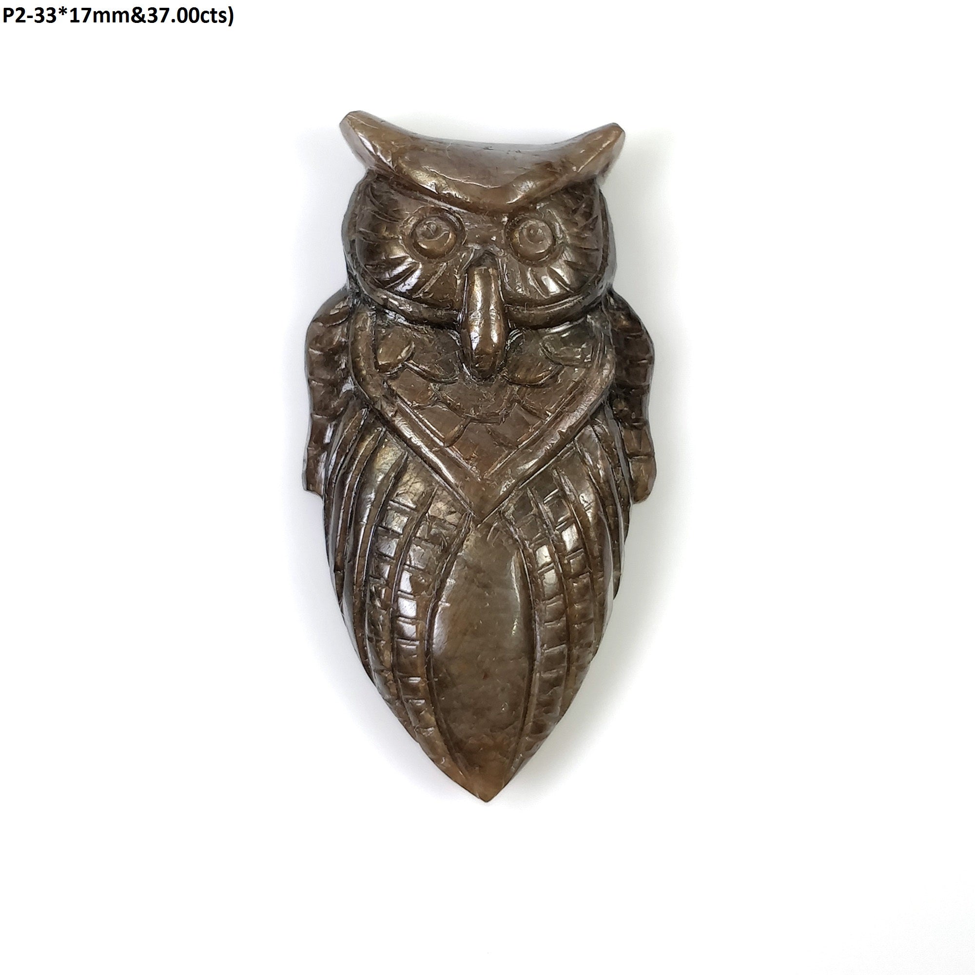Natural Untreated Golden Brown Chocolate Sapphire Gemstone Carving - Hand Carved Owl Pendant for Jewelry Making & Collectors | Unique Gift for Birthdays, Anniversaries & Spiritual Healing