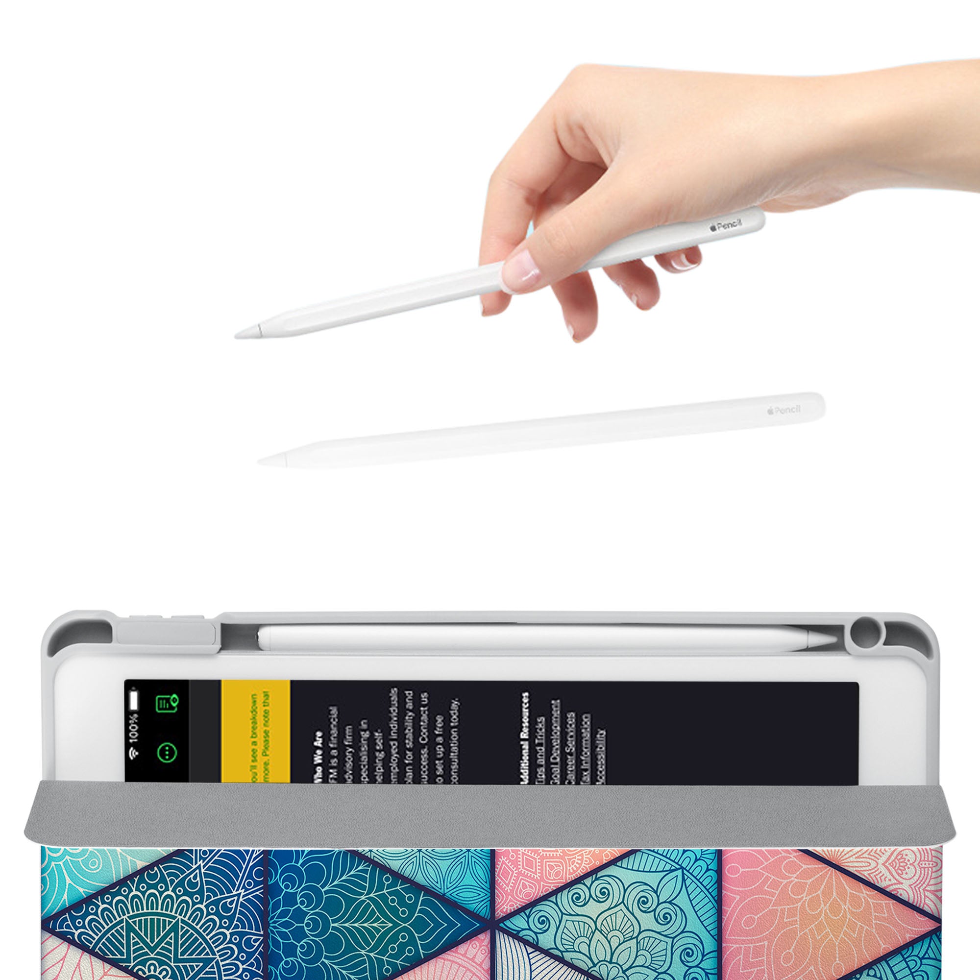 Premium 360° Rotating iPad Case with Aztec Tribal Design - Durable Protective Cover for iPad Air/Pro, Perfect for Work, Travel & Home Use
