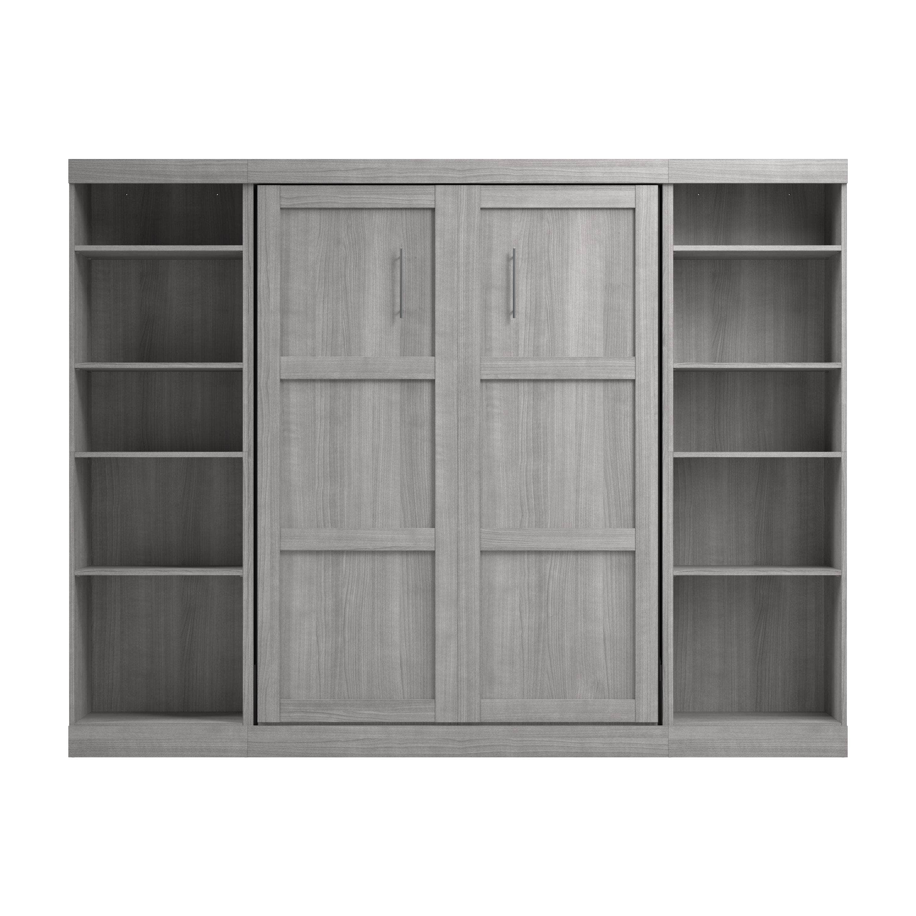 Space-Saving Full Murphy Bed with 2 Storage Units (109W) - 7 Color Options for Home, Office, or Guest Room Use