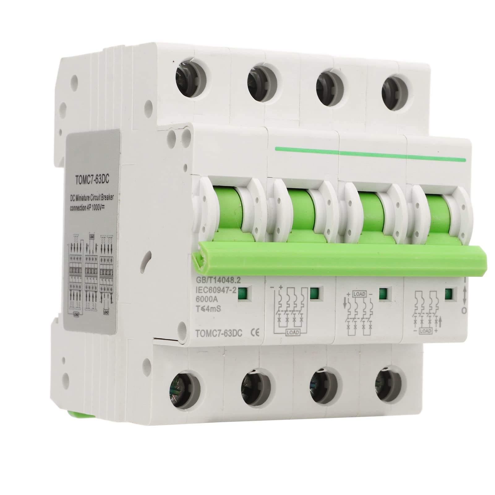 20A 4P Solar DC Circuit Breaker - Quick Disconnect & Robust Rapid Tripping for Solar Power Systems | Ideal for PV Arrays, Off-Grid Installations & Renewable Energy Applications