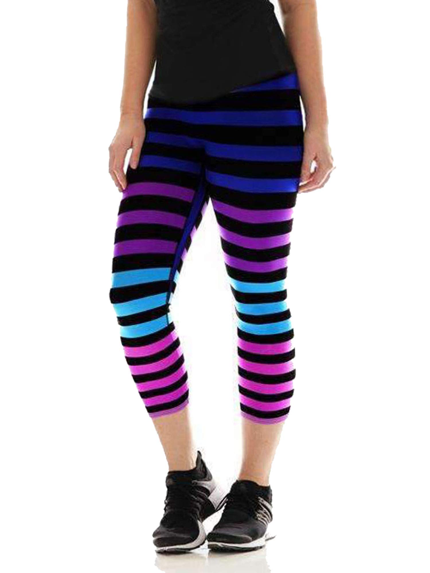 Signature Stripe Activewear Leggings for Women - High Waist Yoga Pants (Jamie/Capri Length, XX-Large) - Perfect for Gym, Running & Lounge Wear