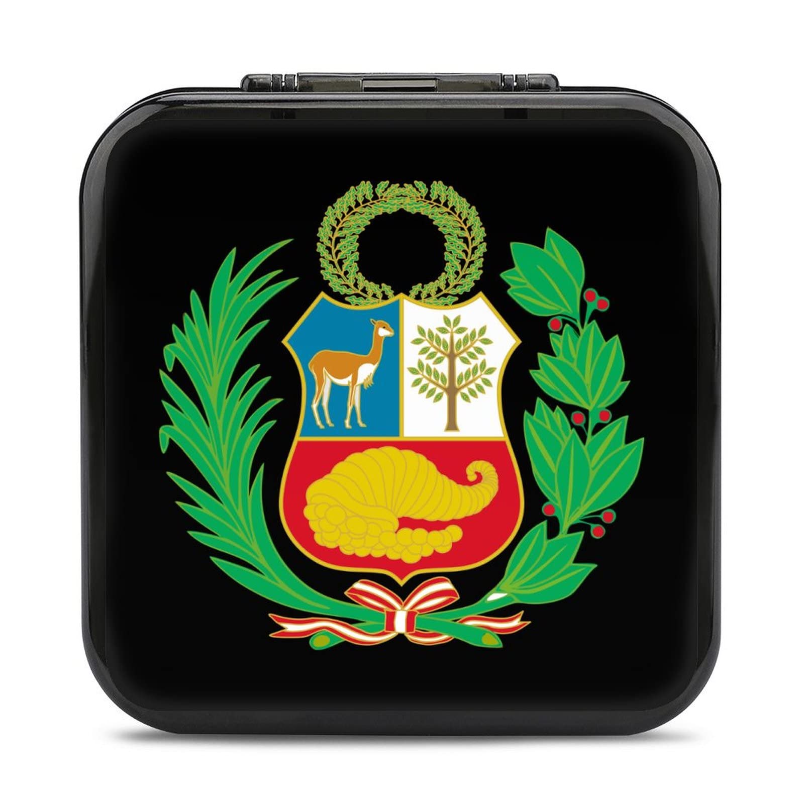 Peru Coat of Arms Themed Nintendo Switch Game Card Case - 24 Card Holder Storage Box for Travel & Gaming Organization