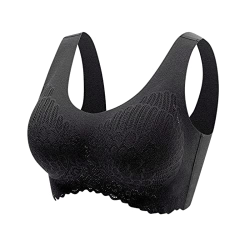 Plus Size Women's Full Coverage Bras - Floral Lightweight Push Up Bralette for Everyday Wear | Hide Back Fat & Support | Comfortable Sports Bras for Workouts & Lounge | Perfect for Yoga, Running & Daily Activities