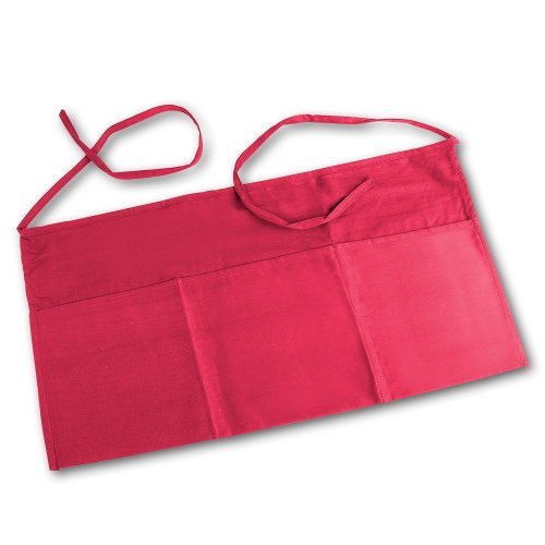 Premium Red 3-Pocket Waist Apron for Cooking, Baking & BBQ - Heavy Duty Kitchen Apron with Adjustable Neck Strap for Chefs, Servers & Home Cooks