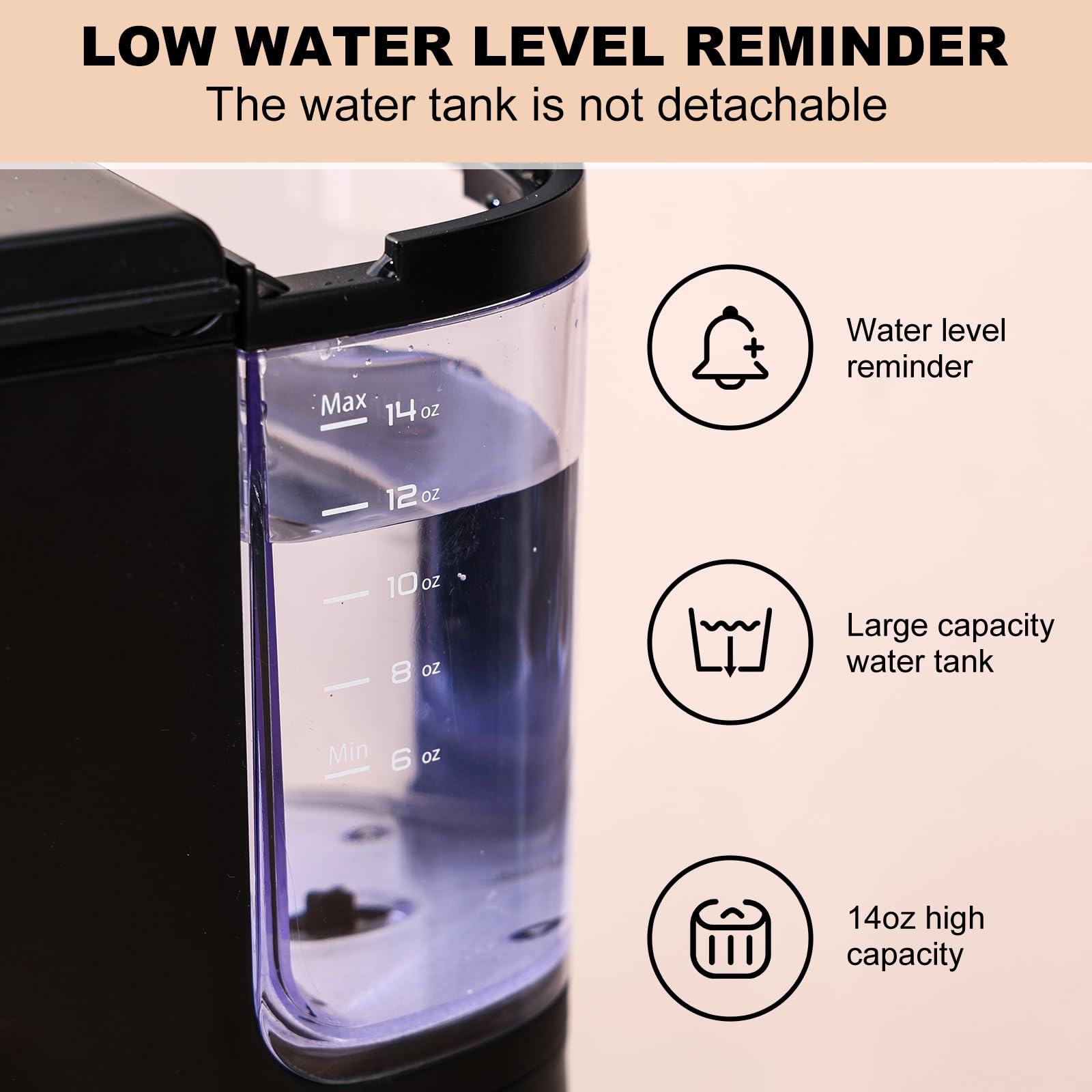 2-in-1 Single Serve Coffee Maker - Compatible with K-Cups & Ground Coffee | 6-14oz Adjustable Brew Size | Compact One Cup Coffee Machine with Self-Cleaning Function | Fits Travel Mugs (Black) | Perfect for Home, Office & Travel Use