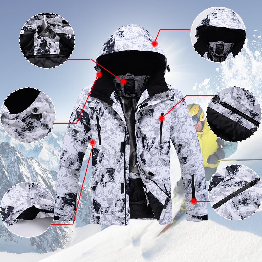 **Men's Waterproof Ski Suit Set - Windproof Snow Jacket & Pants for Winter Sports, Snowboarding & Mountain Adventures**    *Perfect for Skiing, Snowboarding, Hiking & Cold Weather Outdoor Activities*