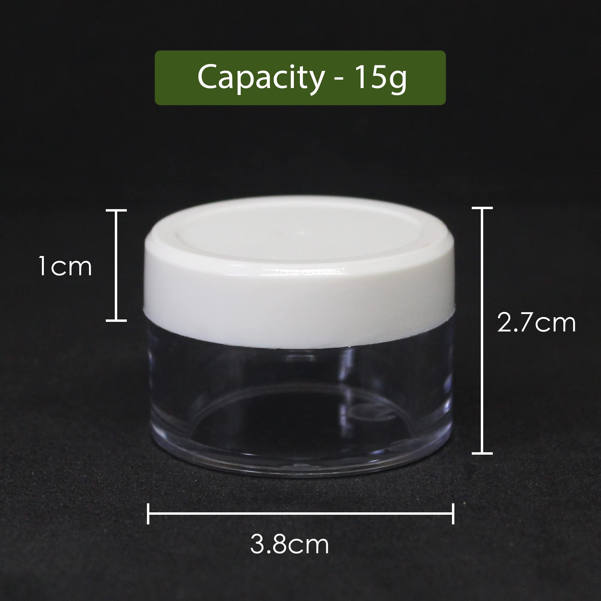 NSB Herbals 12-Pack 15g Clear Acrylic Cosmetic Jars with White Leakproof Lids - Perfect for Lip Balm, Lip Scrub, Body Butter, Eyeshadow & DIY Makeup Storage | Travel-Friendly Beauty Containers for Home & Salon Use